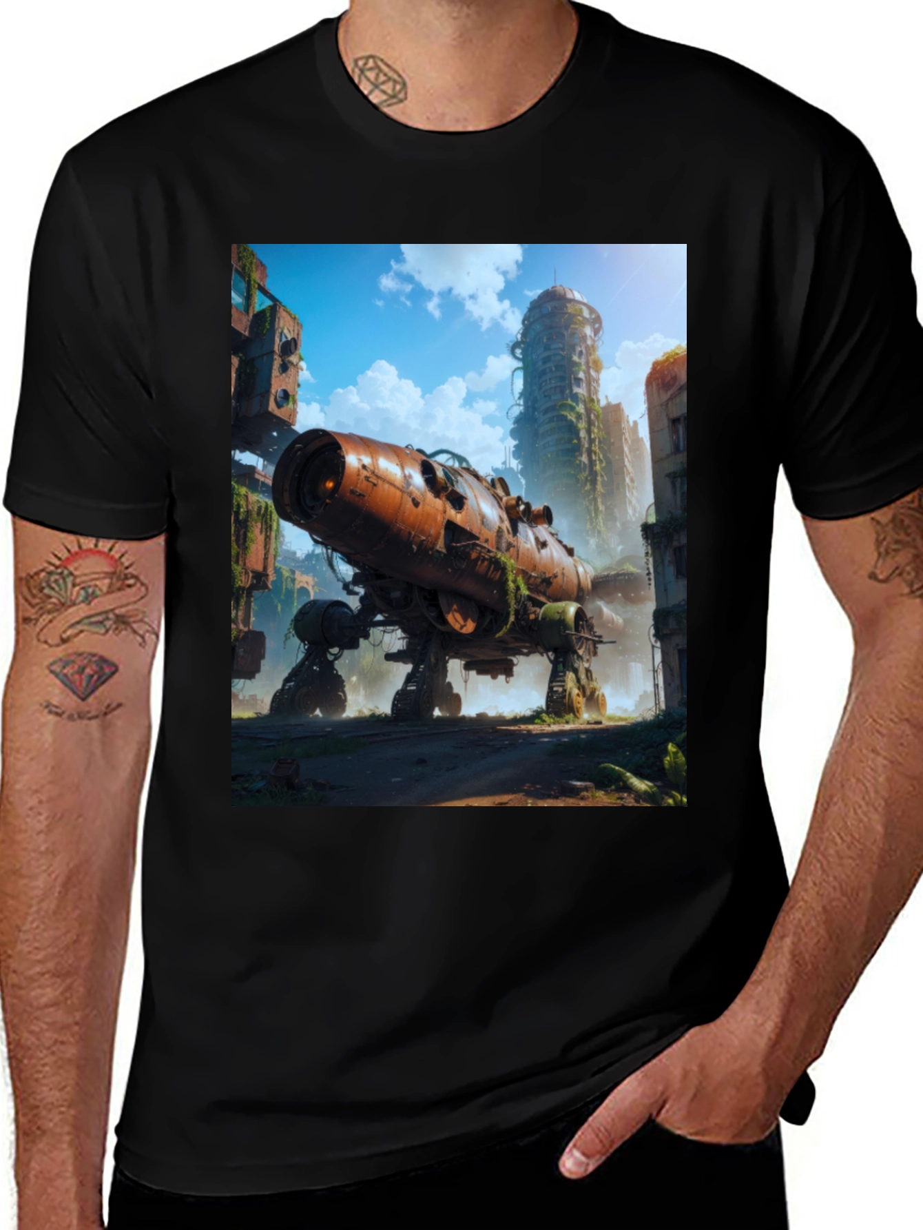 Variant 7 of Retro-Futuristic Walker T-Shirt