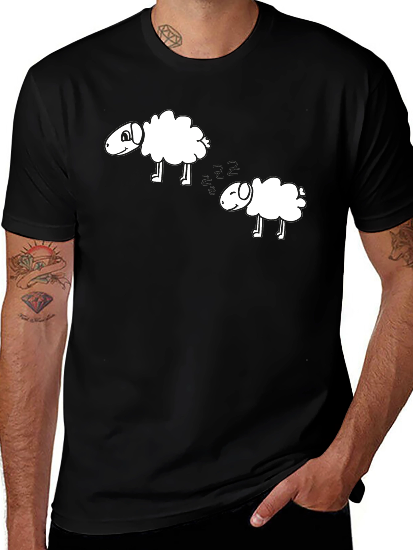 Variant 29 of Counting Sheep Black T-Shirt