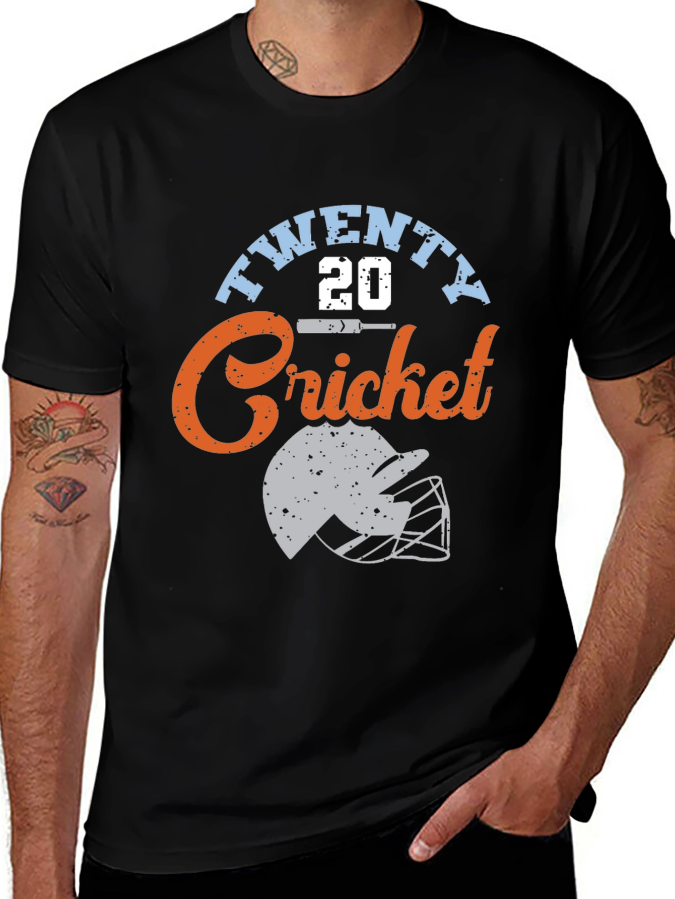 Variant 18 of Twenty 20 Cricket Black Graphic Tee