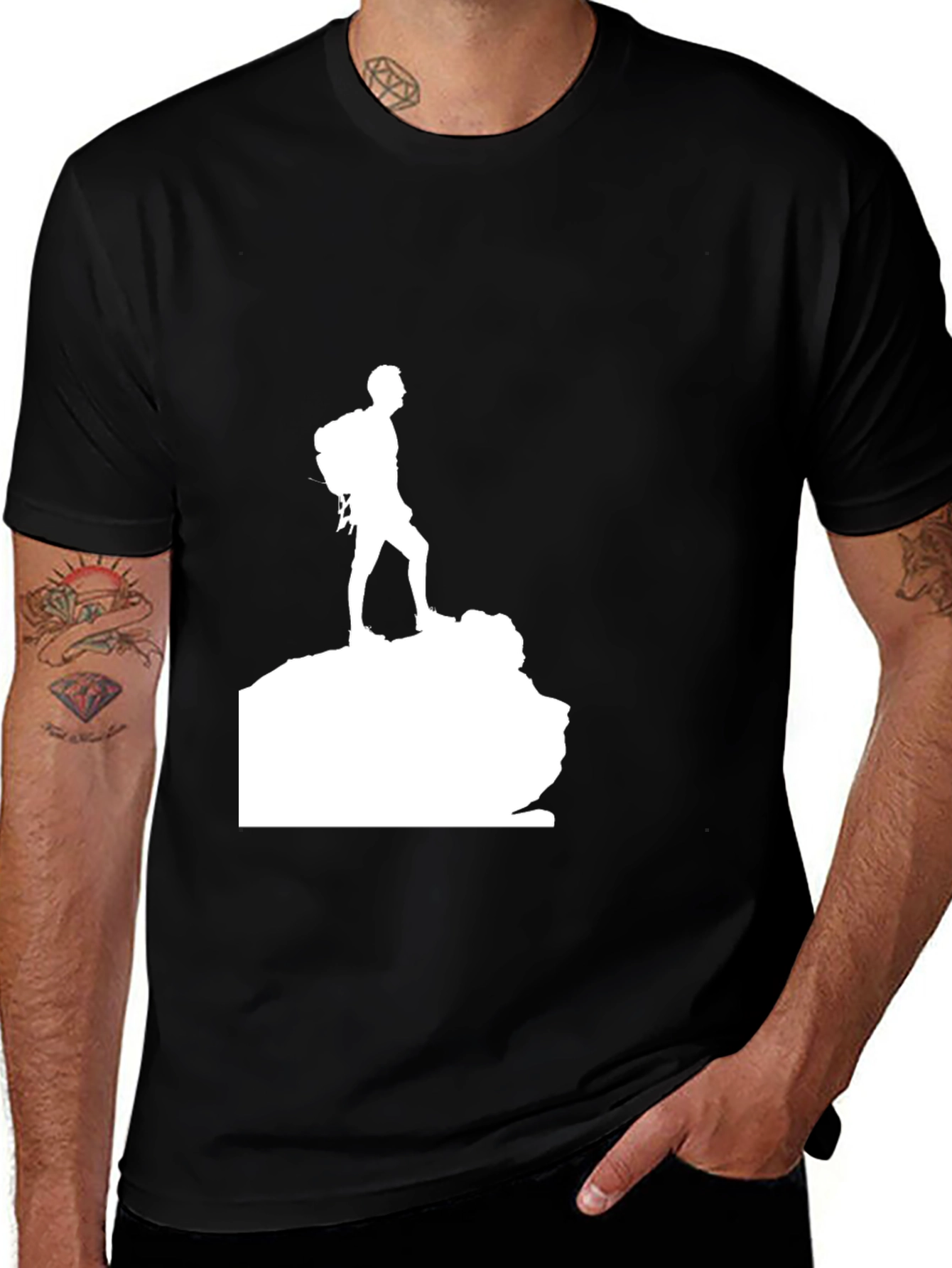 Variant 23 of Hiking Silhouette Graphic Tee - Black