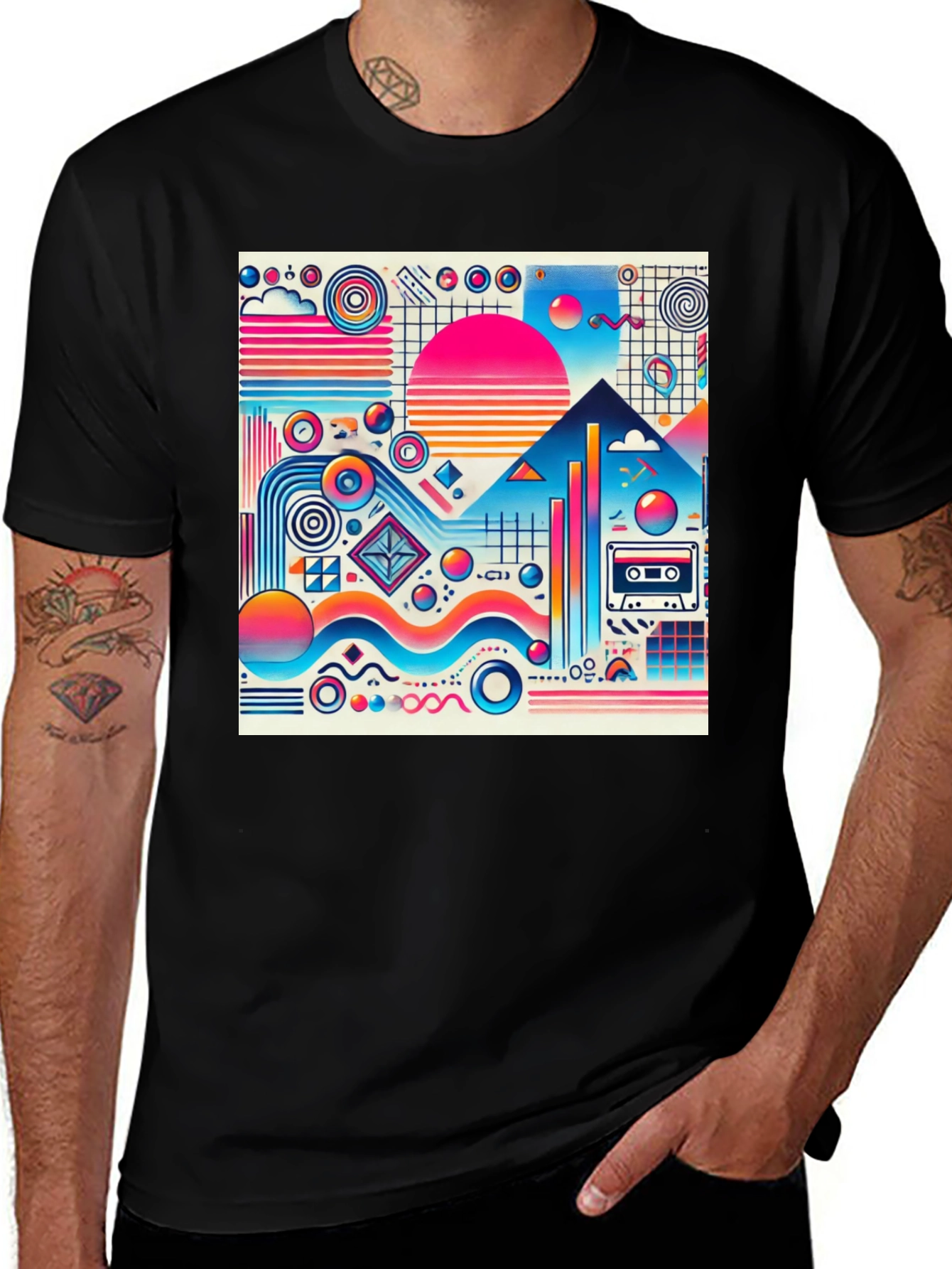 Retro Wave T-Shirt - Vibrant 80s Style