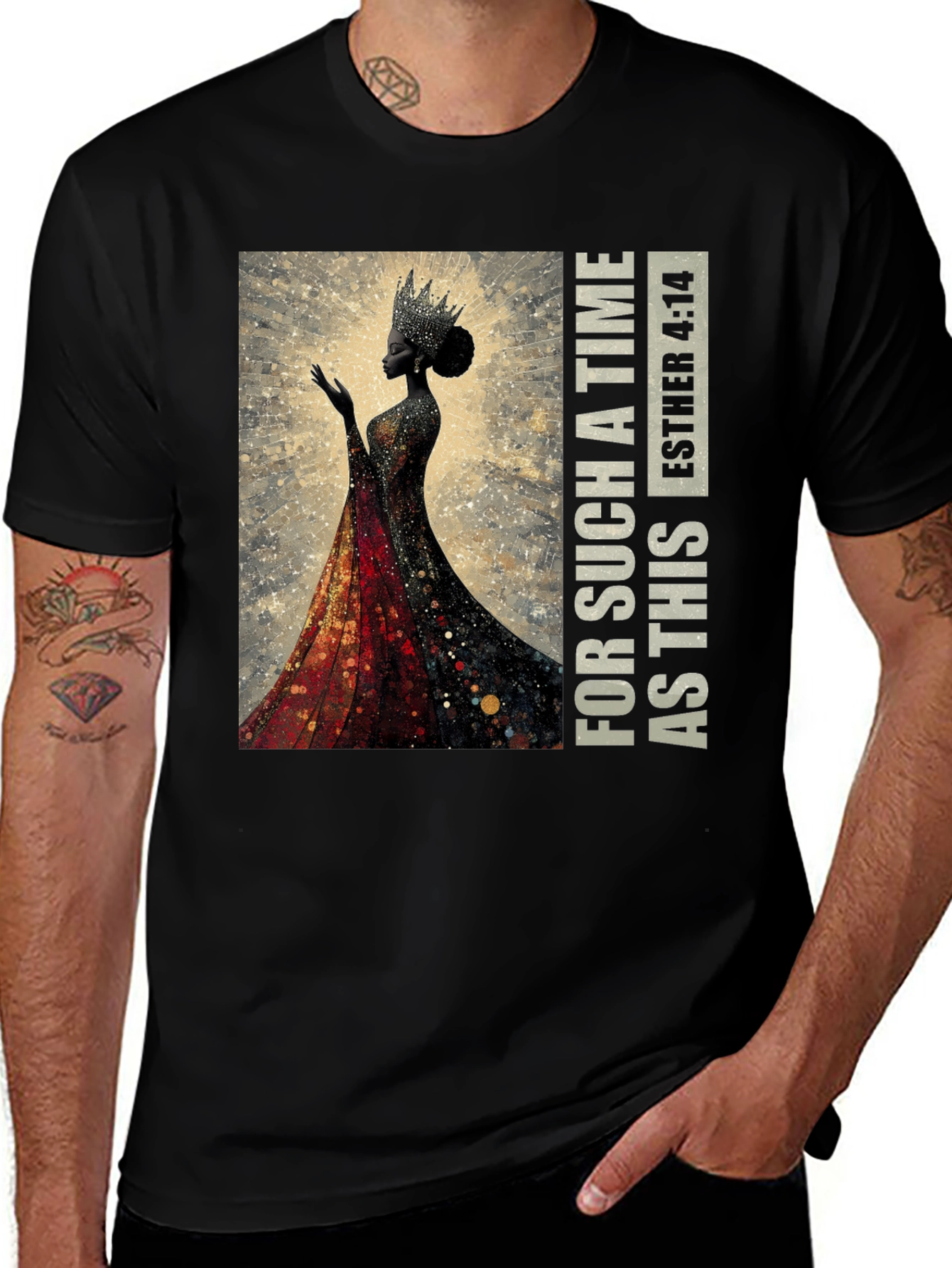 Esther 4:14 Black Queen Graphic T-Shirt