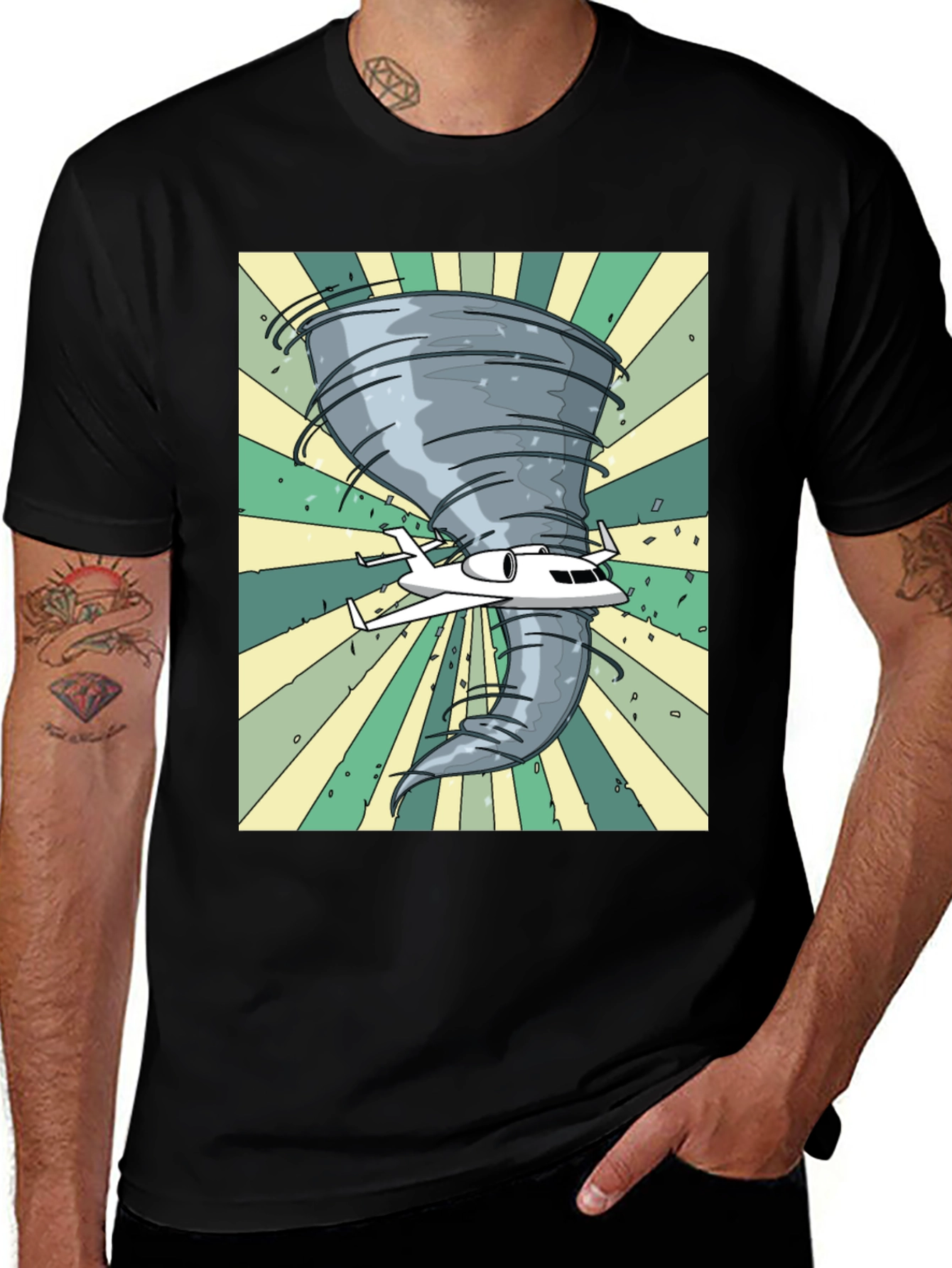 Variant 27 of Tornado Plane T-Shirt - Unique Weather Tee