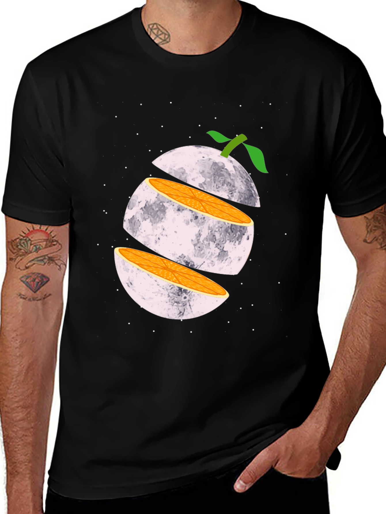 Variant 15 of Sliced Moon Graphic Tee - Unique Space Design