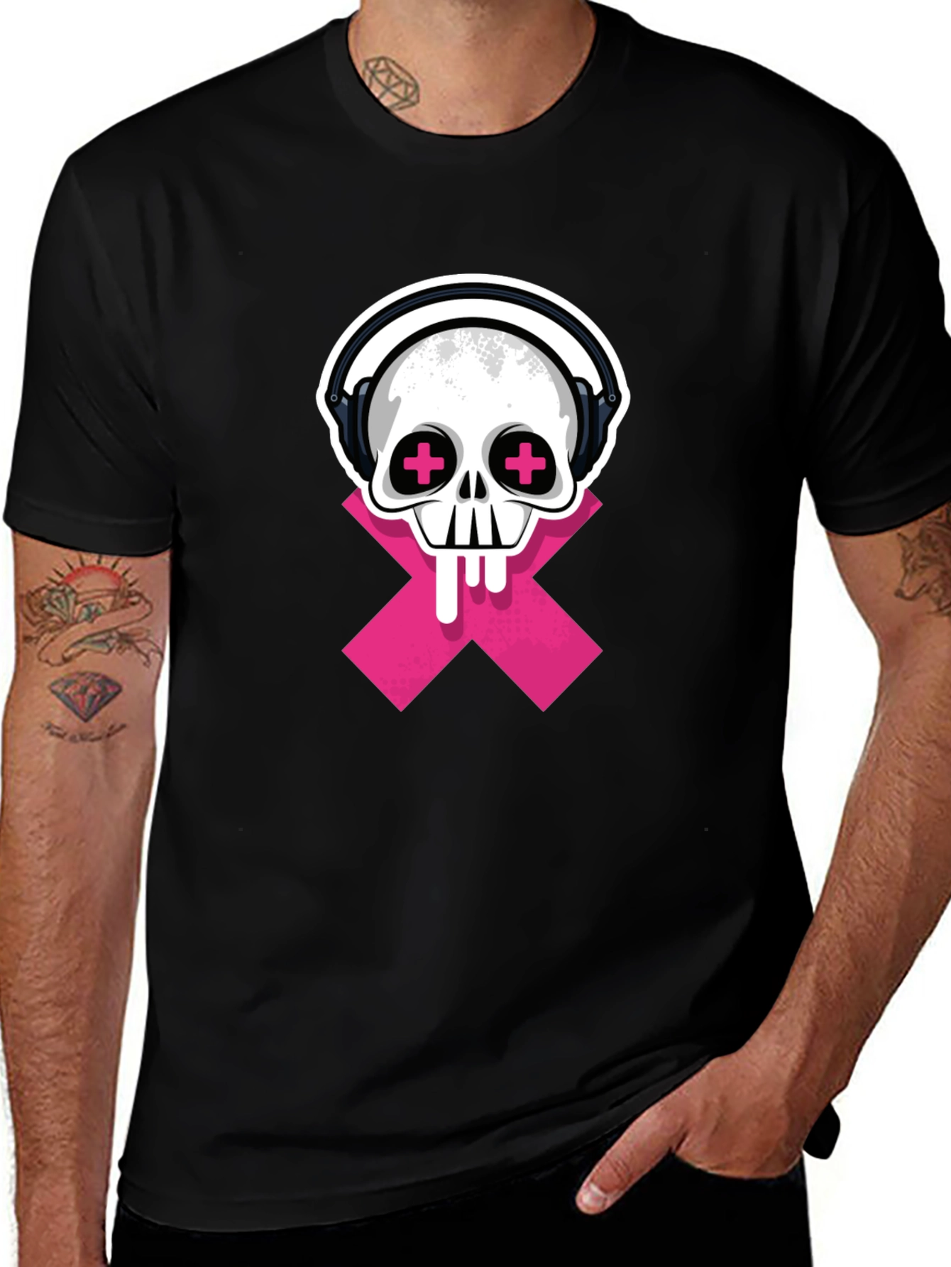 Variant 6 of Skull Headphone Graphic Tee - Cool & Edgy