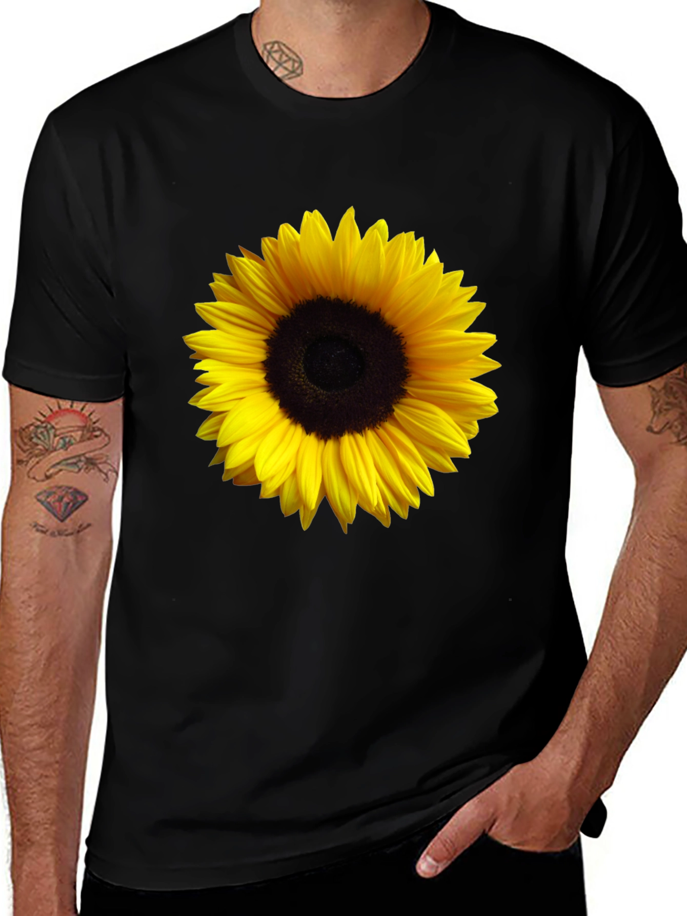 Variant 29 of Sunflower Graphic Black T-Shirt