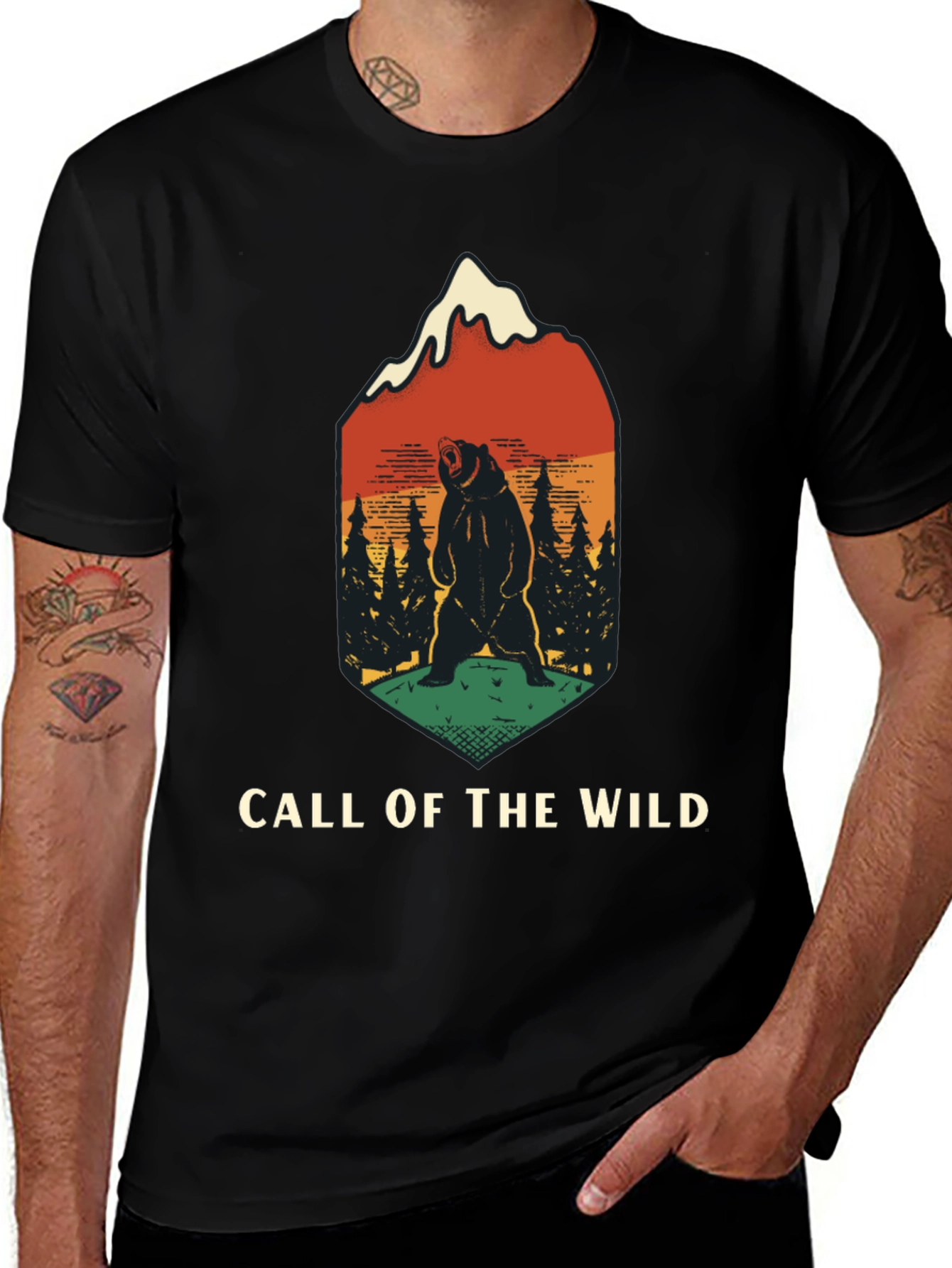Variant 17 of Call of the Wild Bear T-Shirt - Black