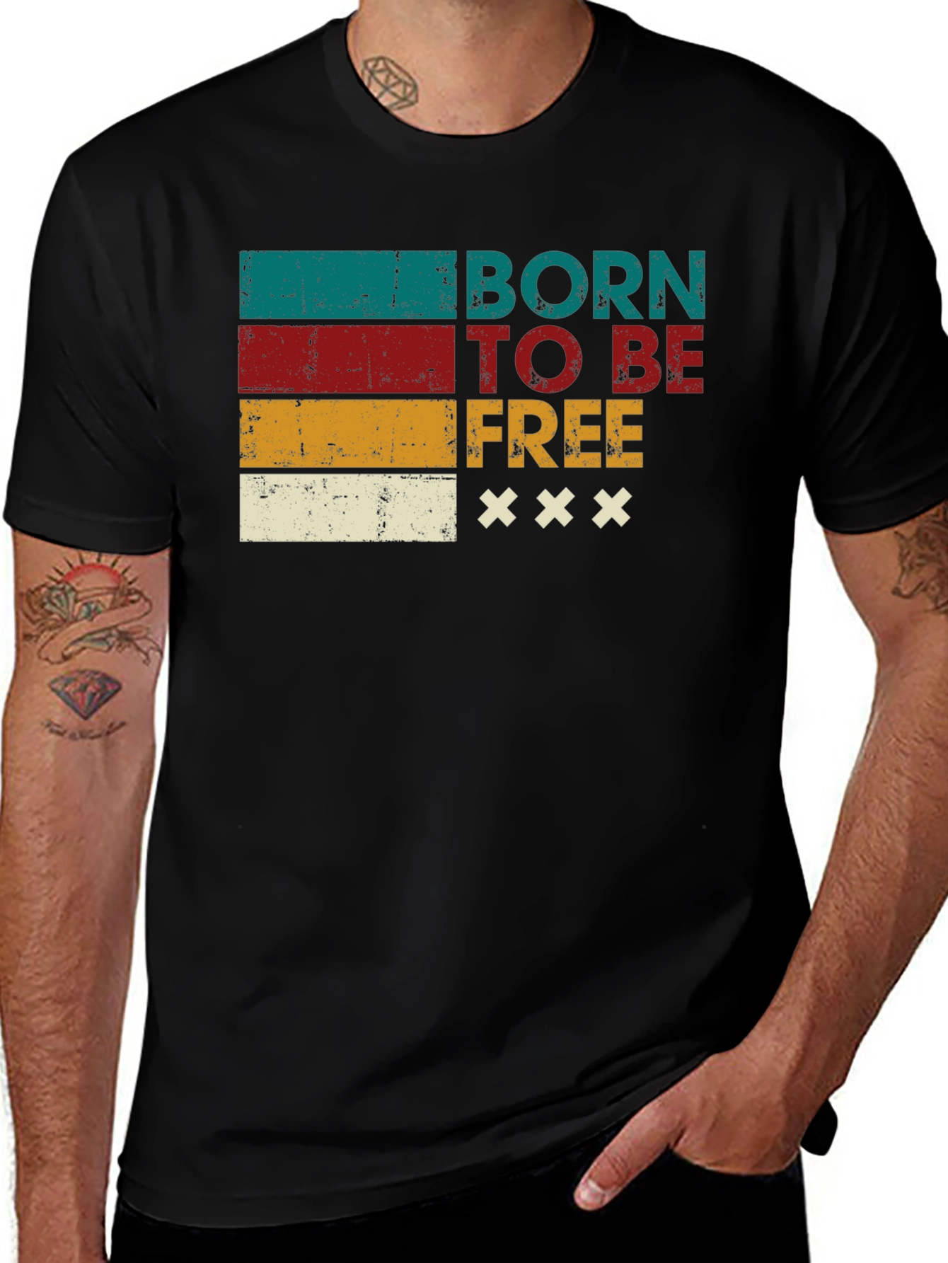 Variant 14 of Born to be Free Retro Graphic T-Shirt