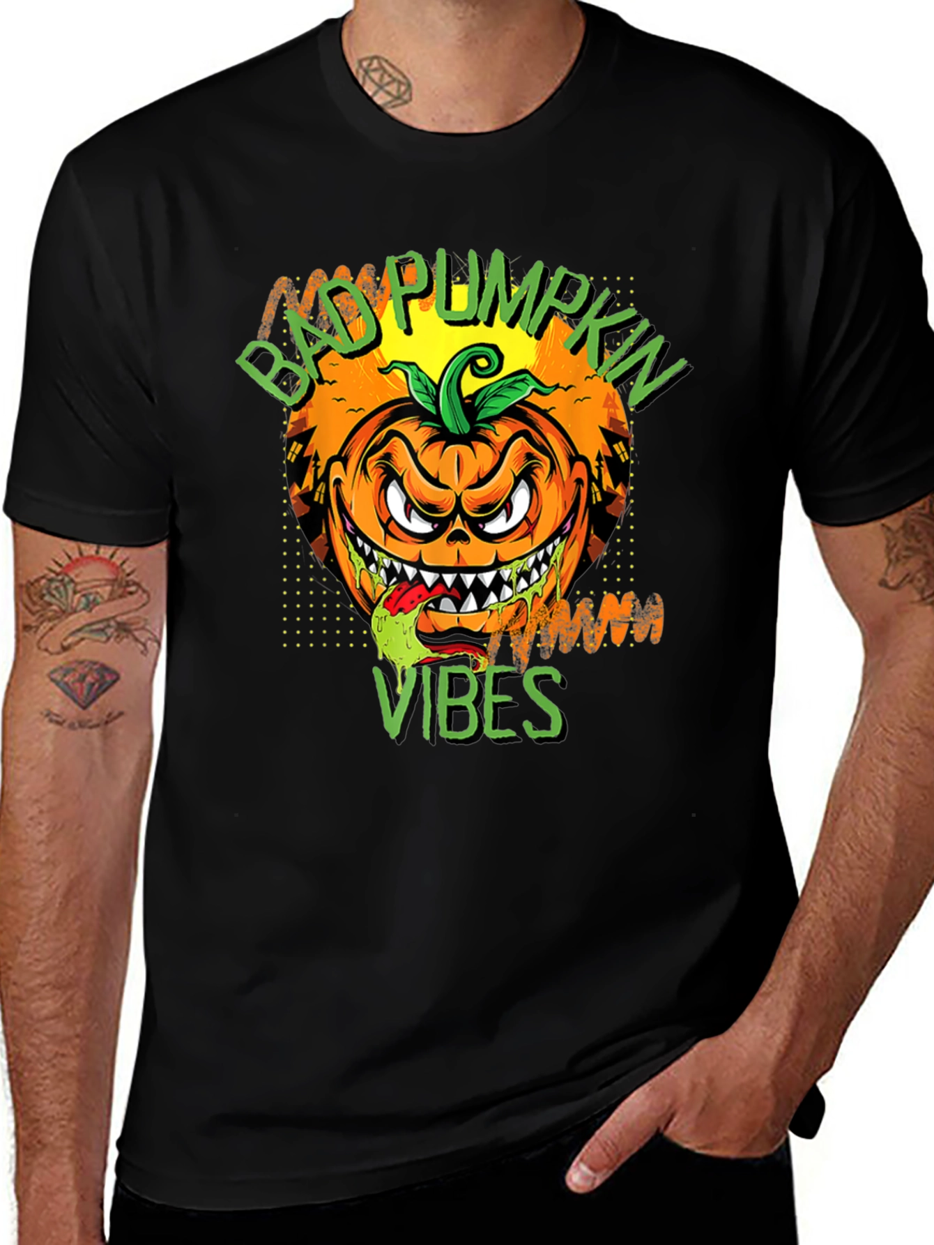 Variant 28 of Bad Pumpkin Vibes Graphic T-Shirt