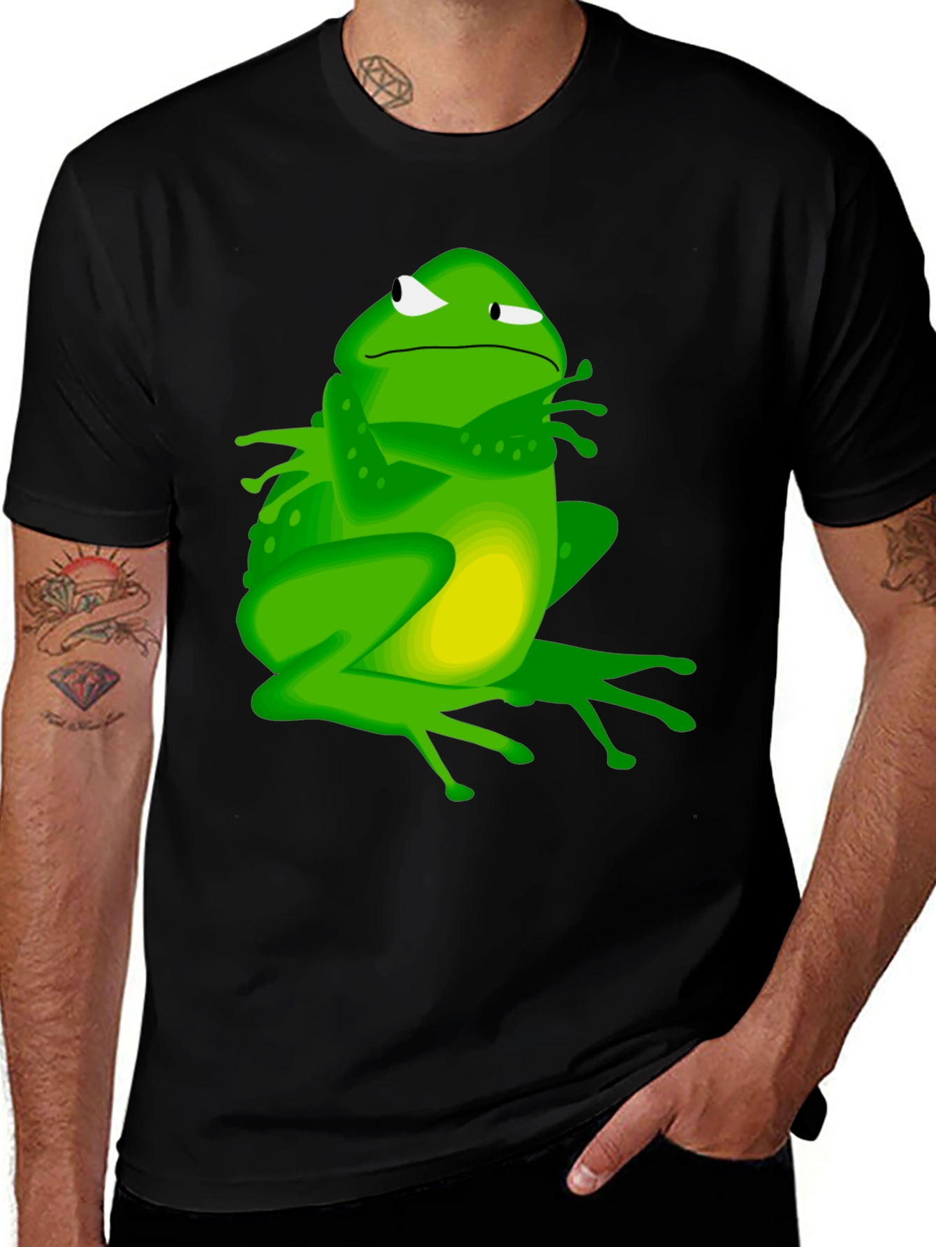 Variant 8 of Grumpy Frog Graphic Tee - Men's Black T-Shirt