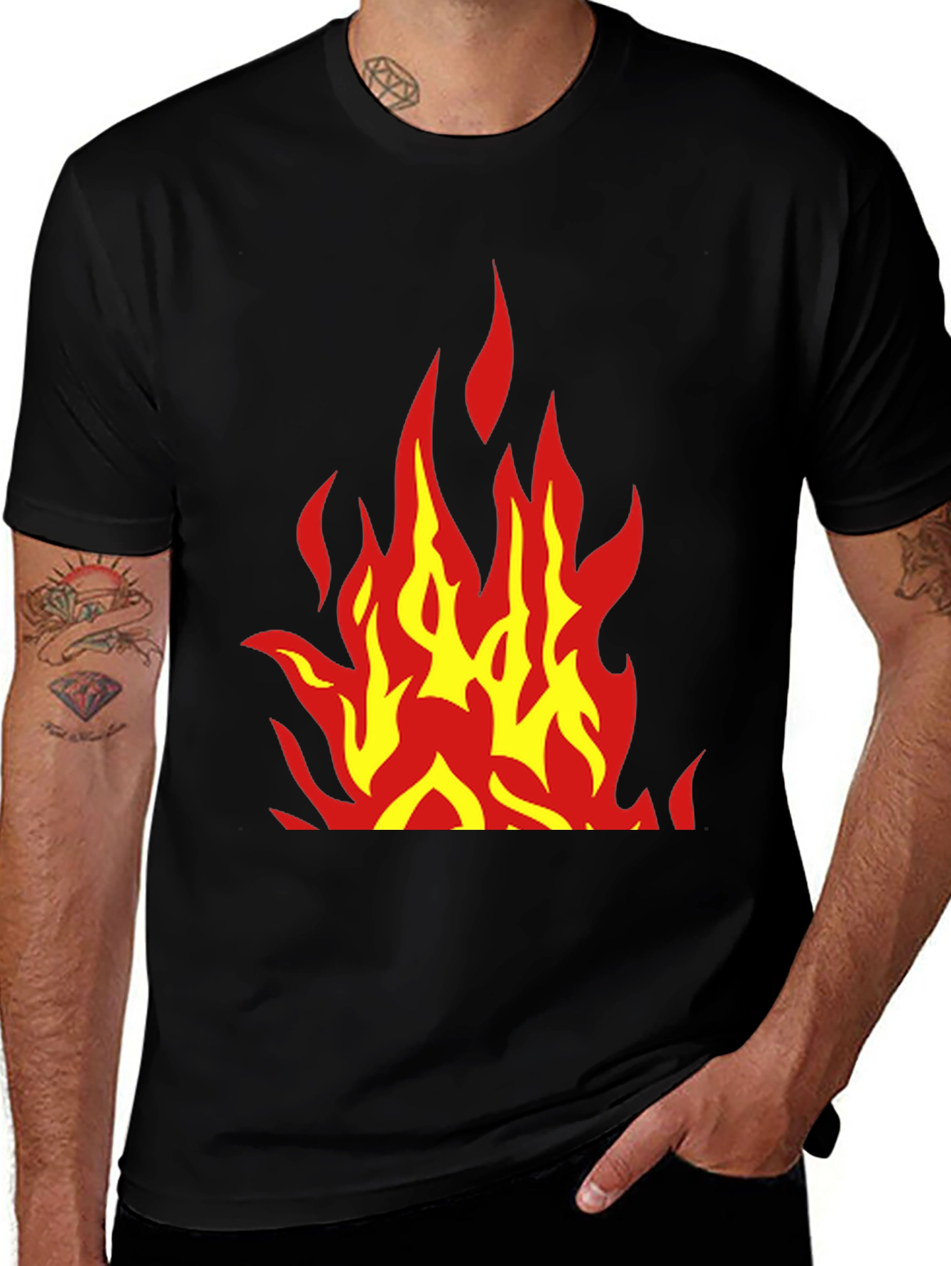 Variant 18 of Fiery Graphic Tee - Bold Flame Design