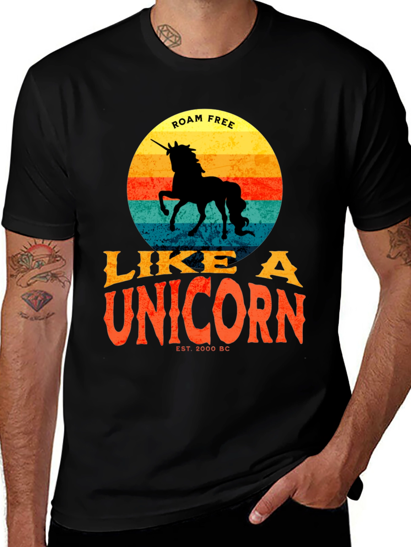Variant 10 of Roam Free Like a Unicorn T-Shirt - Retro Style