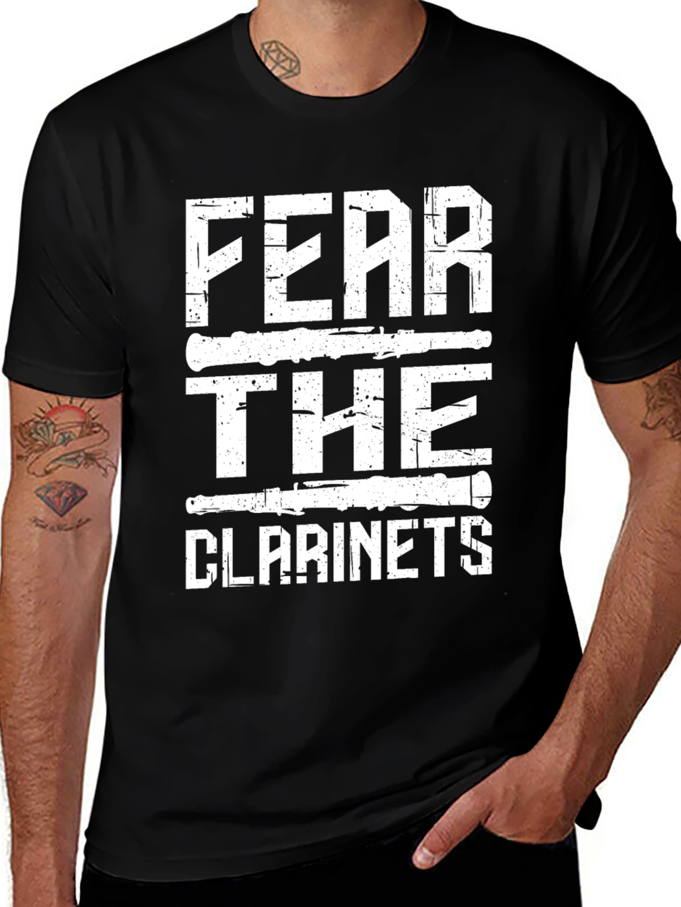 Variant 30 of Fear the Clarinets Graphic Tee - Black