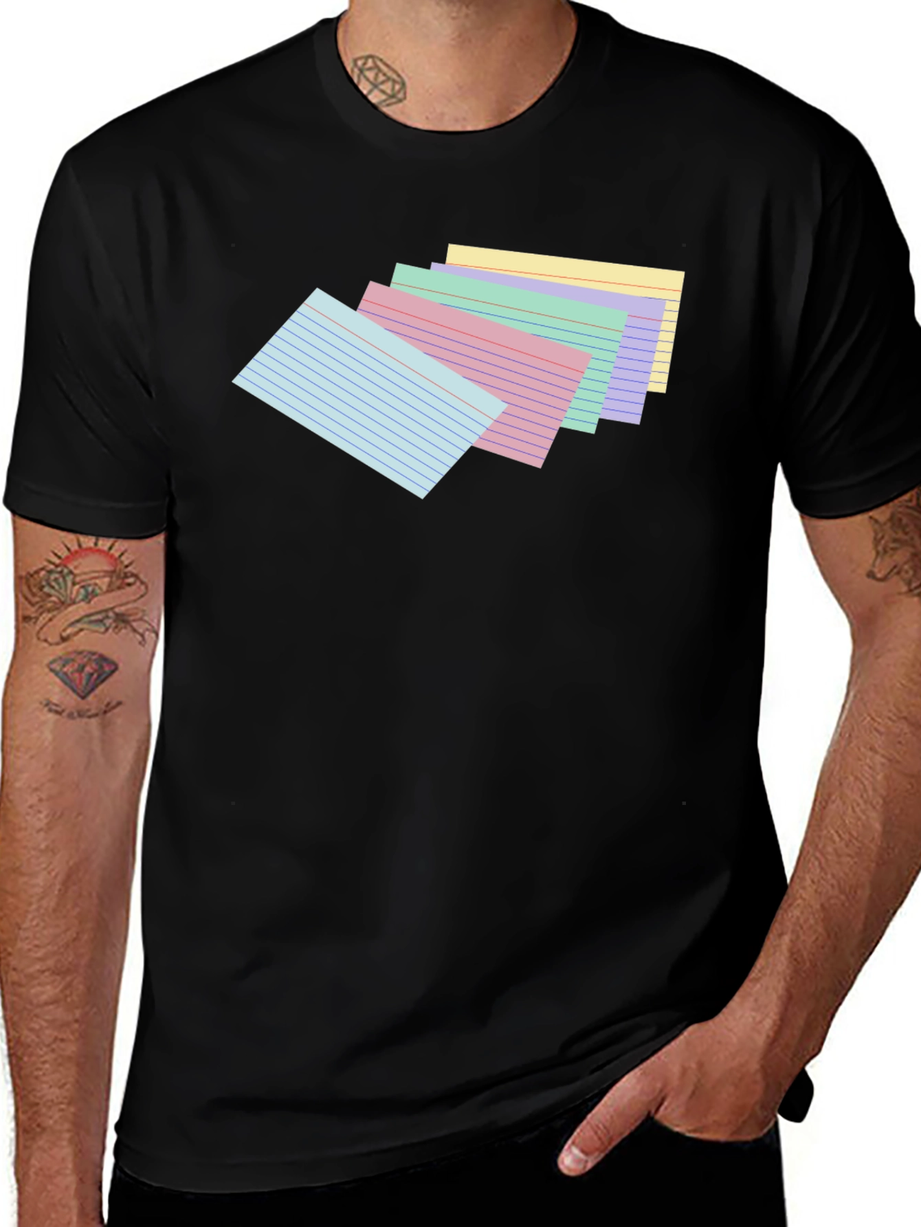 Variant 4 of Index Card Stack Graphic Tee - Study Ready!