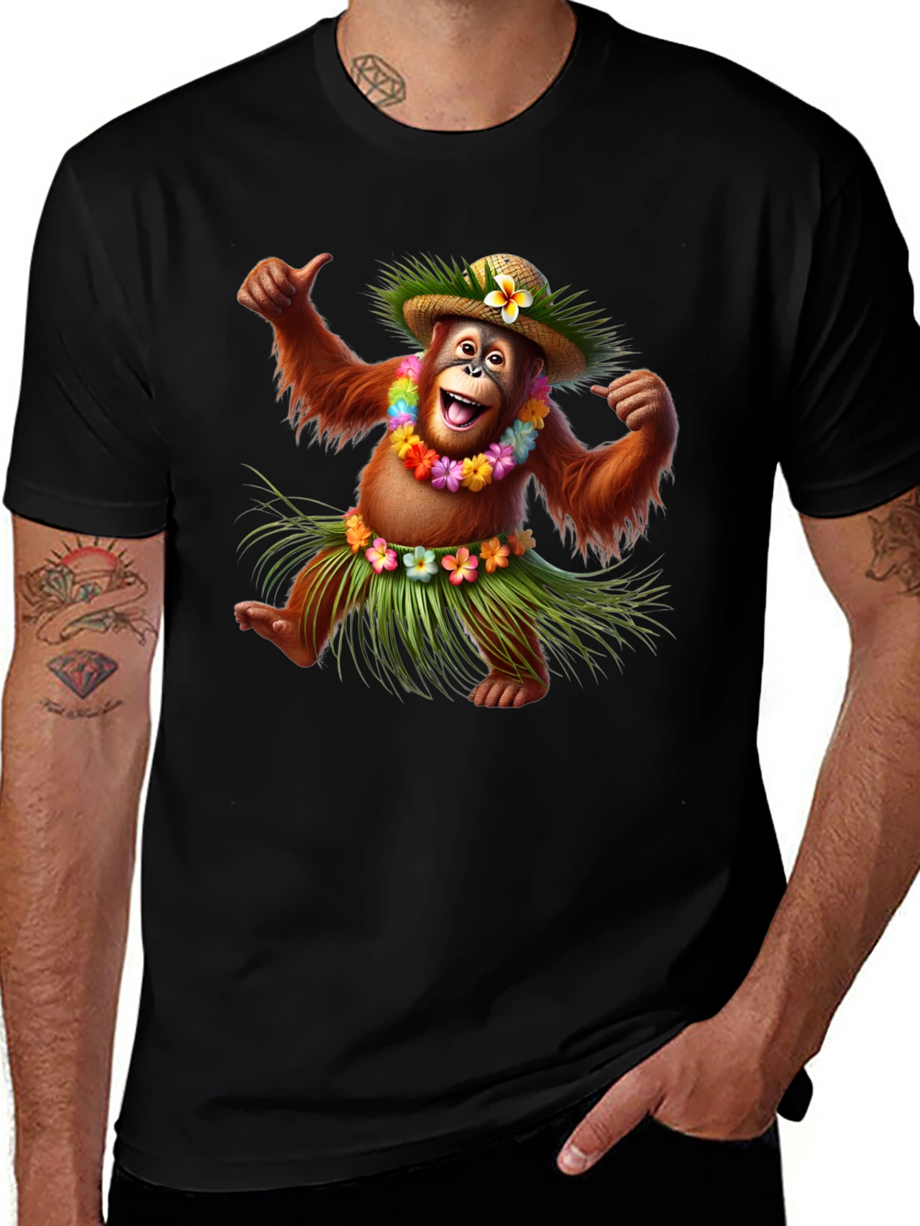 Variant 23 of Funny Orangutan Hawaiian T-Shirt