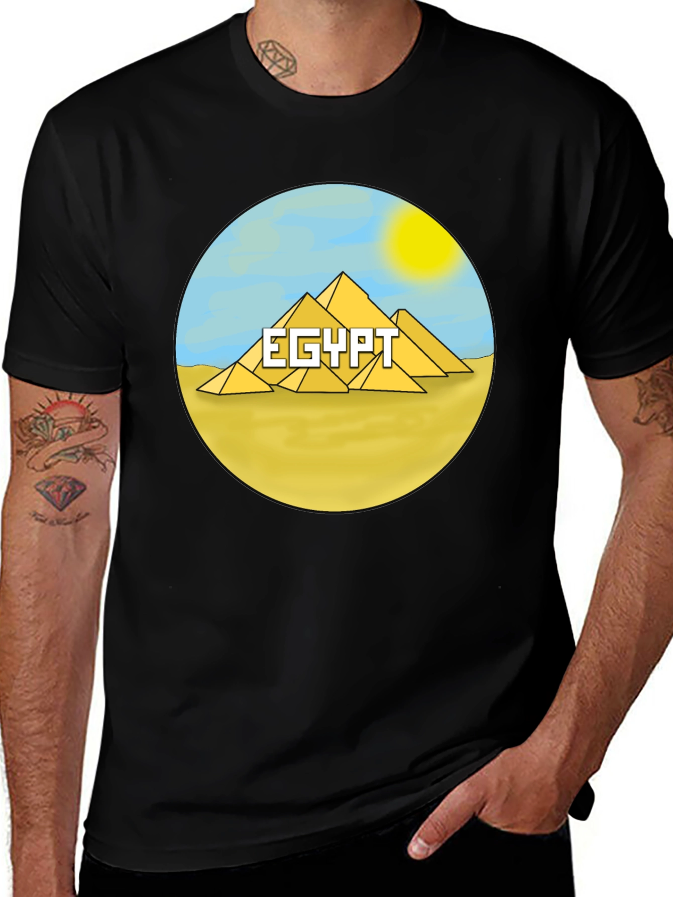 Egypt Pyramid T-Shirt - Black Graphic Tee