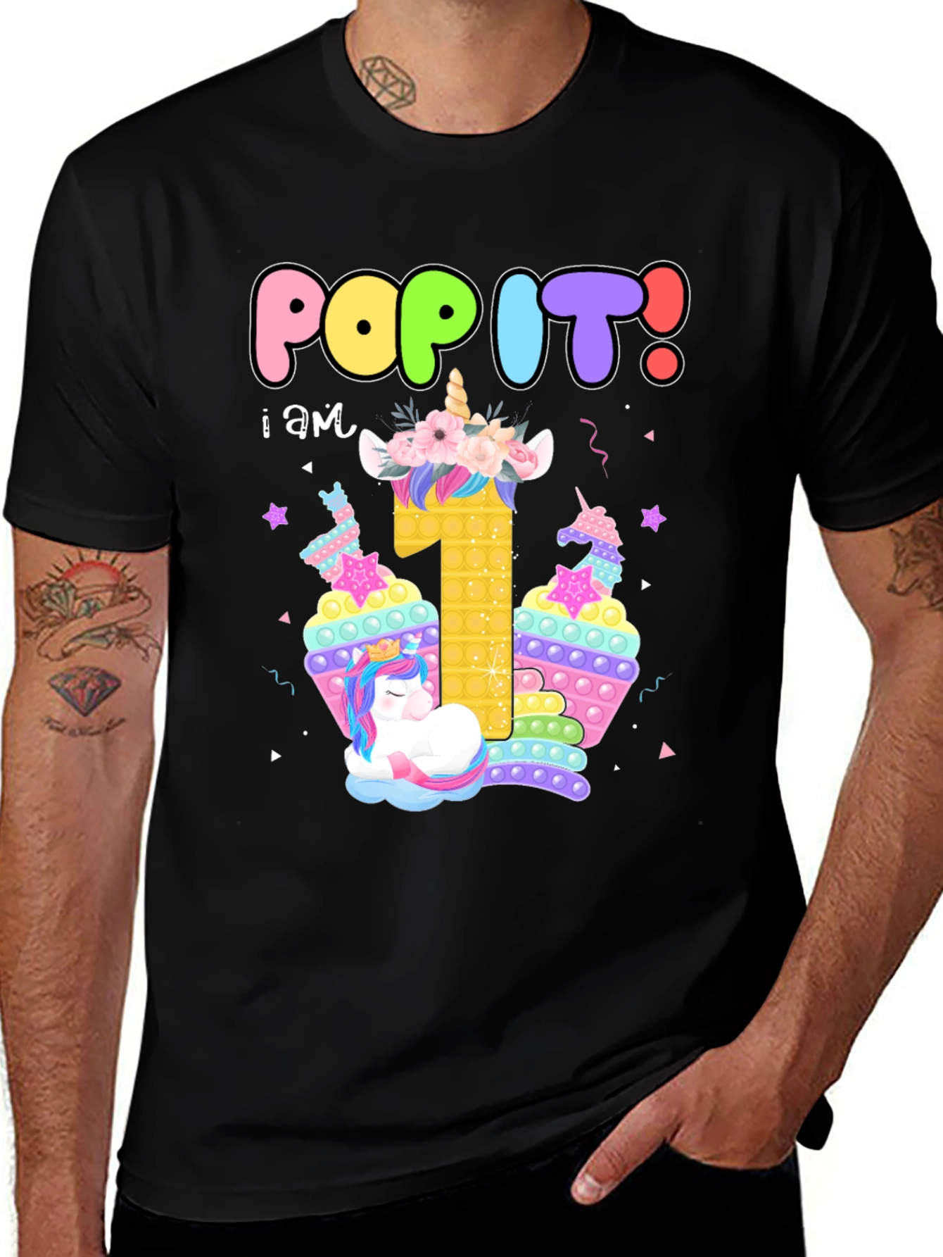 Pop It Unicorn 1st Birthday Shirt