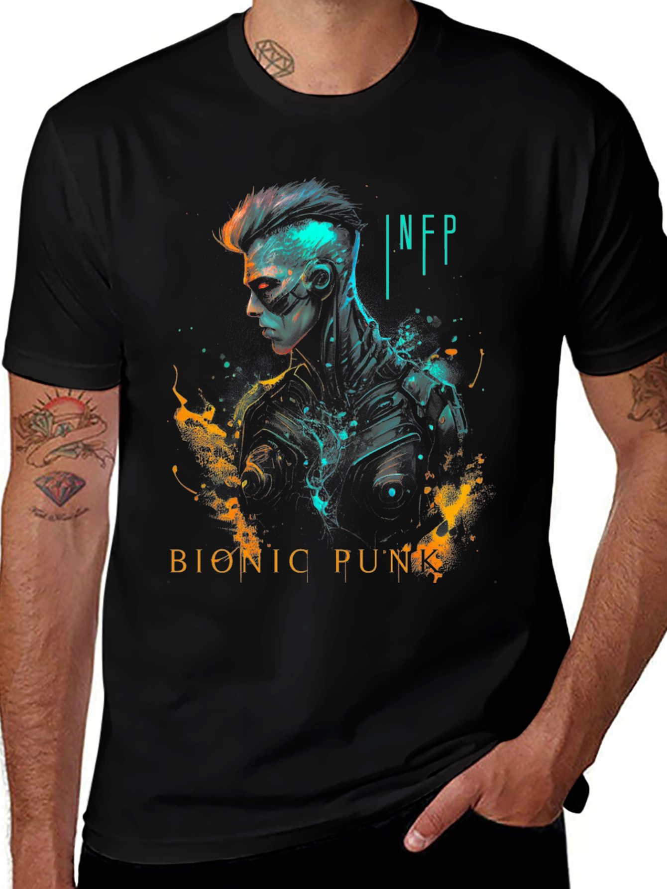 Variant 11 of Bionic Punk INFP Graphic Tee - Cyberpunk Fashion