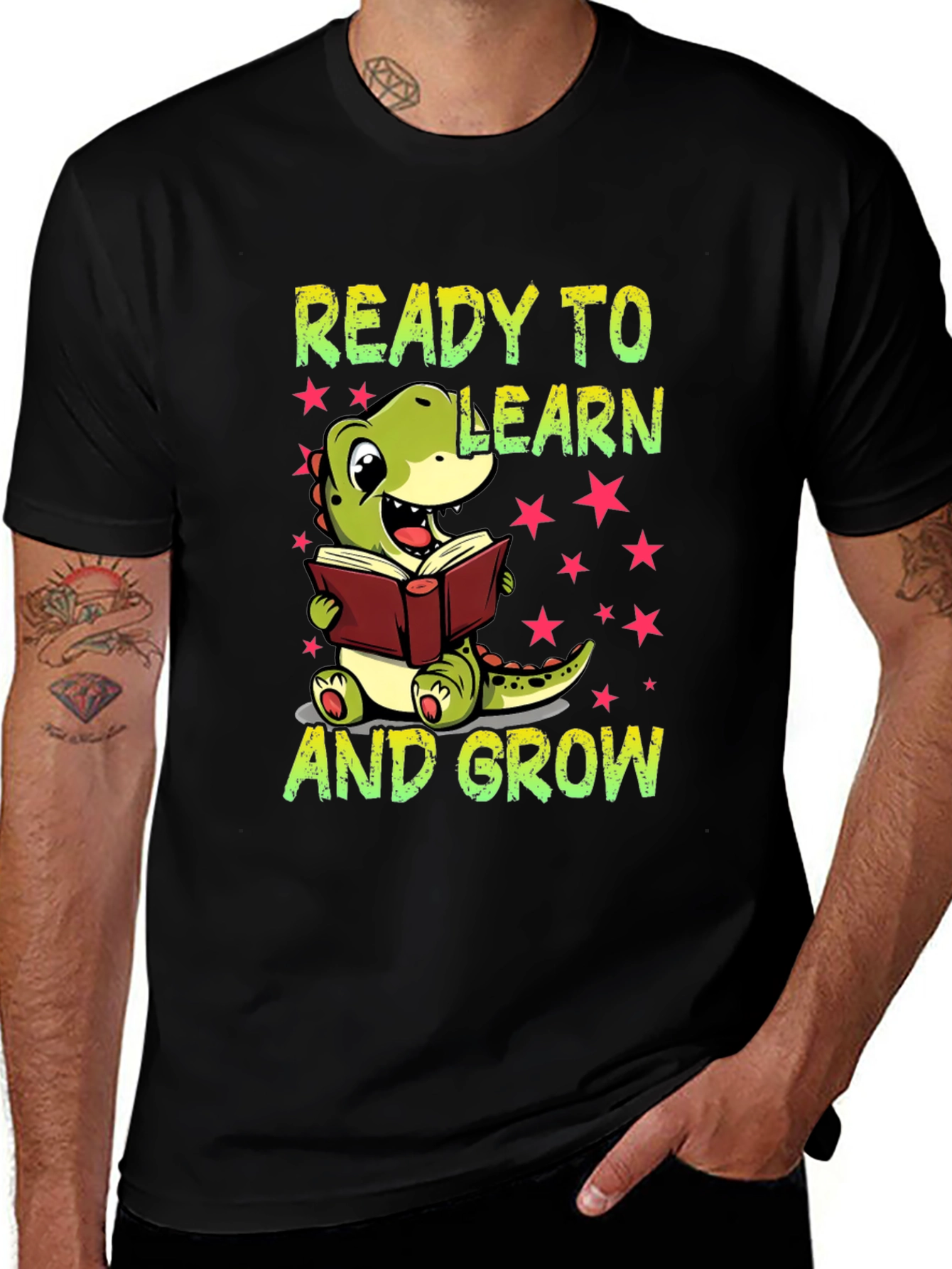 Variant 3 of Ready To Learn T-Shirt - Cute Dinosaur Graphic Tee