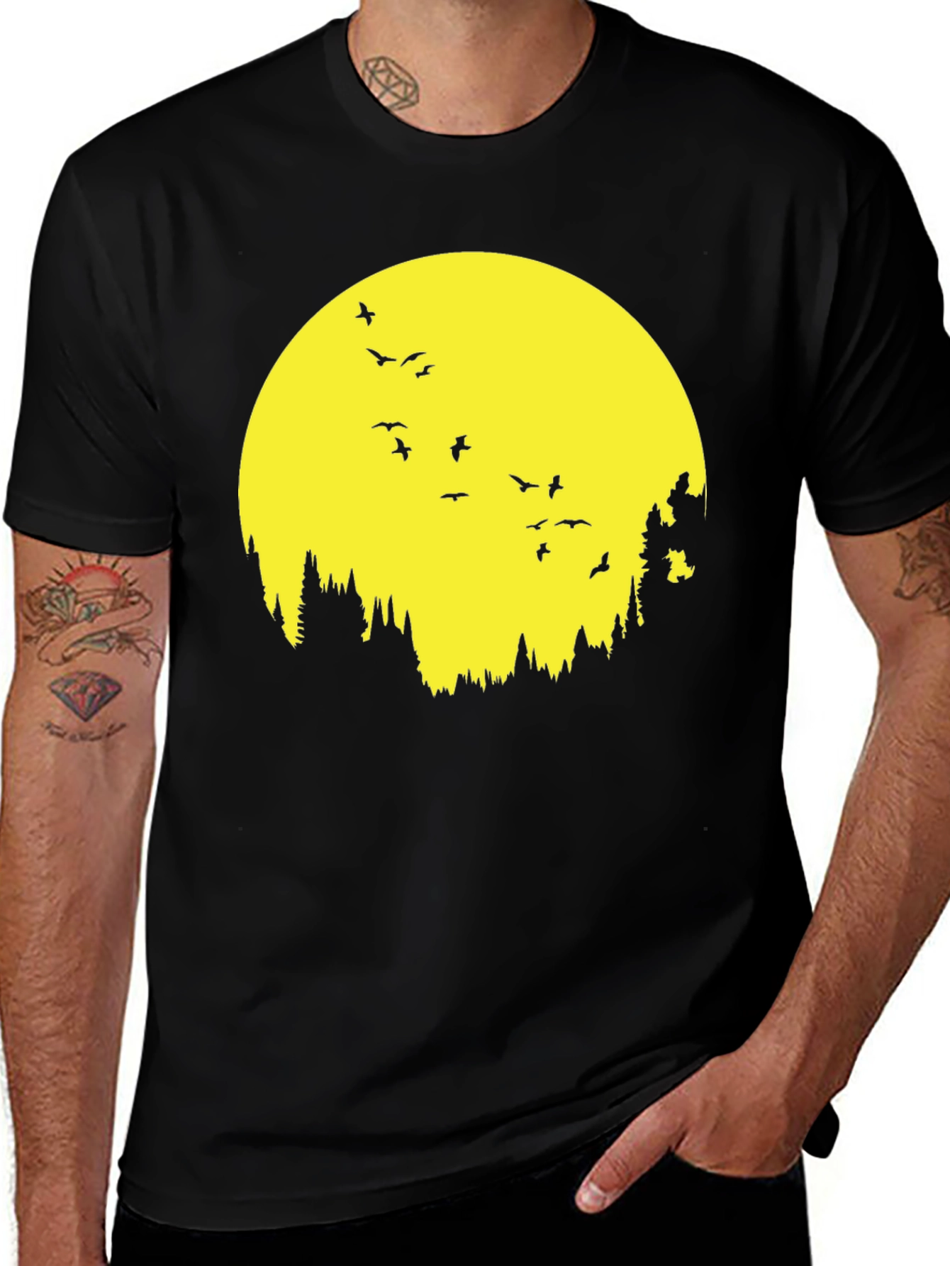 Variant 11 of Nature Moon Bird T-Shirt