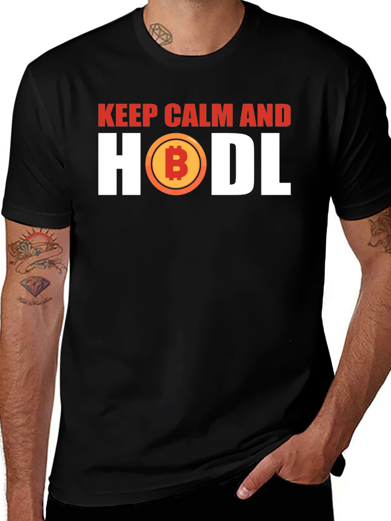 Variant 12 of Keep Calm and HODL Bitcoin Graphic T-Shirt