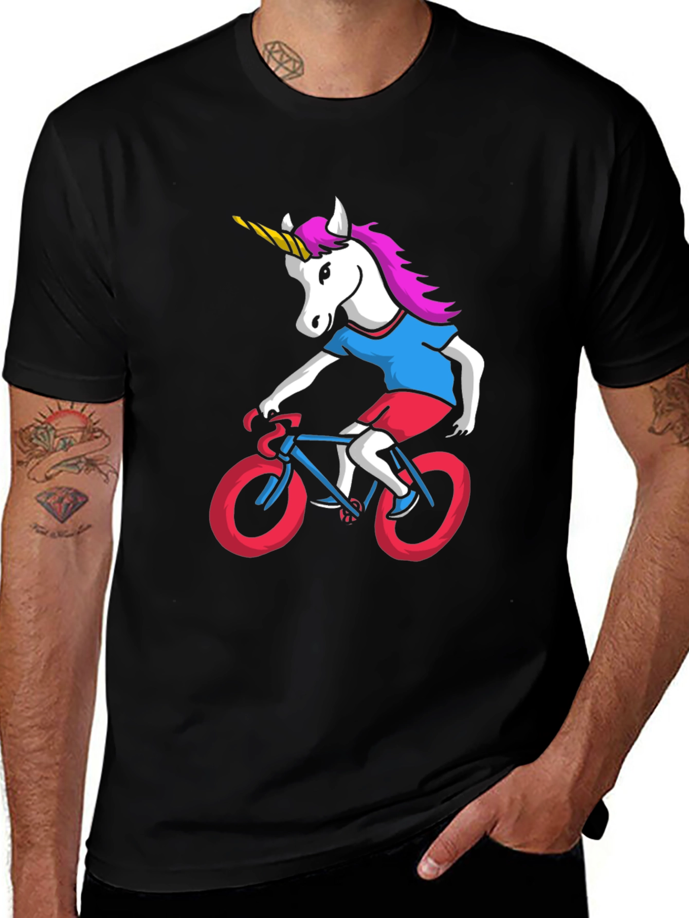 Variant 18 of Unicorn Riding Bike Graphic Tee