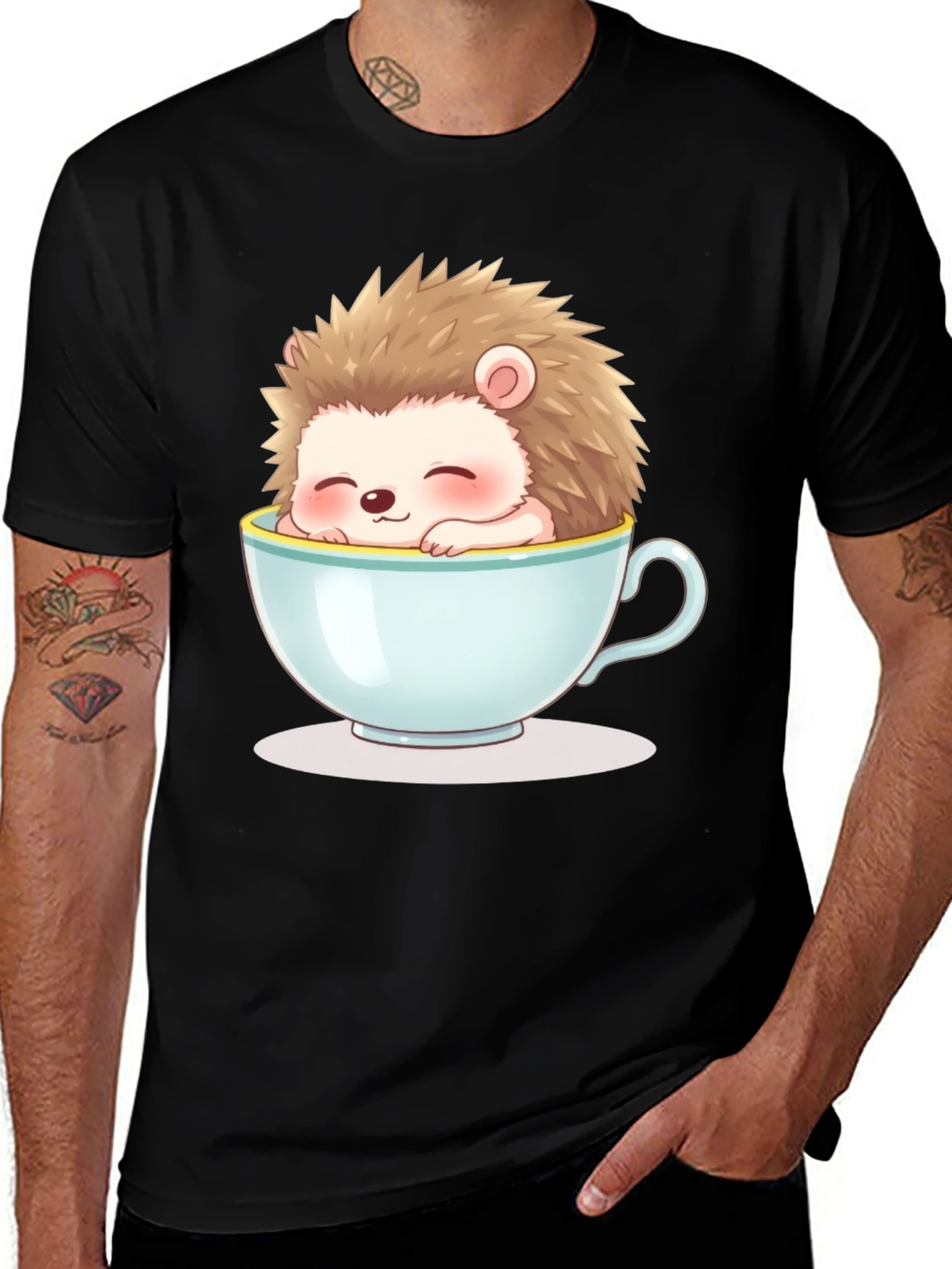 Variant 26 of Cute Hedgehog in Teacup Graphic Tee - Unisex