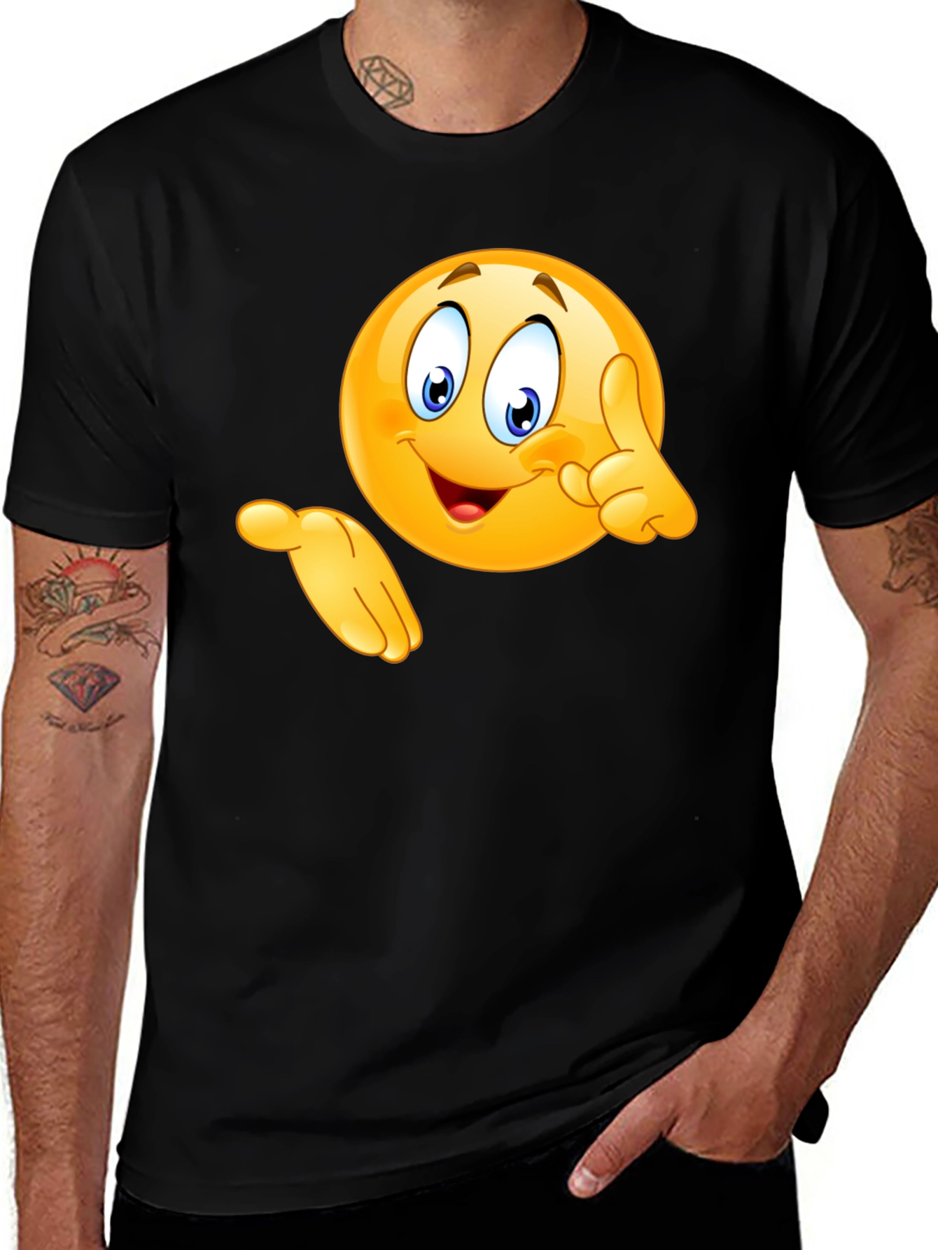 Variant 18 of Emoji Graphic Black T-Shirt - Fun & Casual