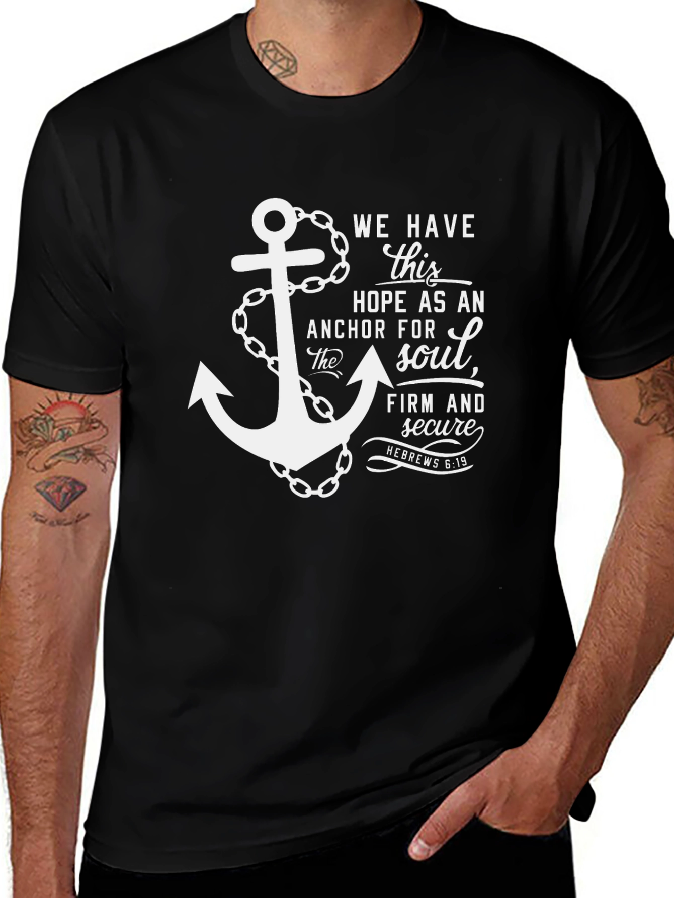 Anchor Hope Graphic T-Shirt - Hebrews 6:19 - Christian Faith Tee