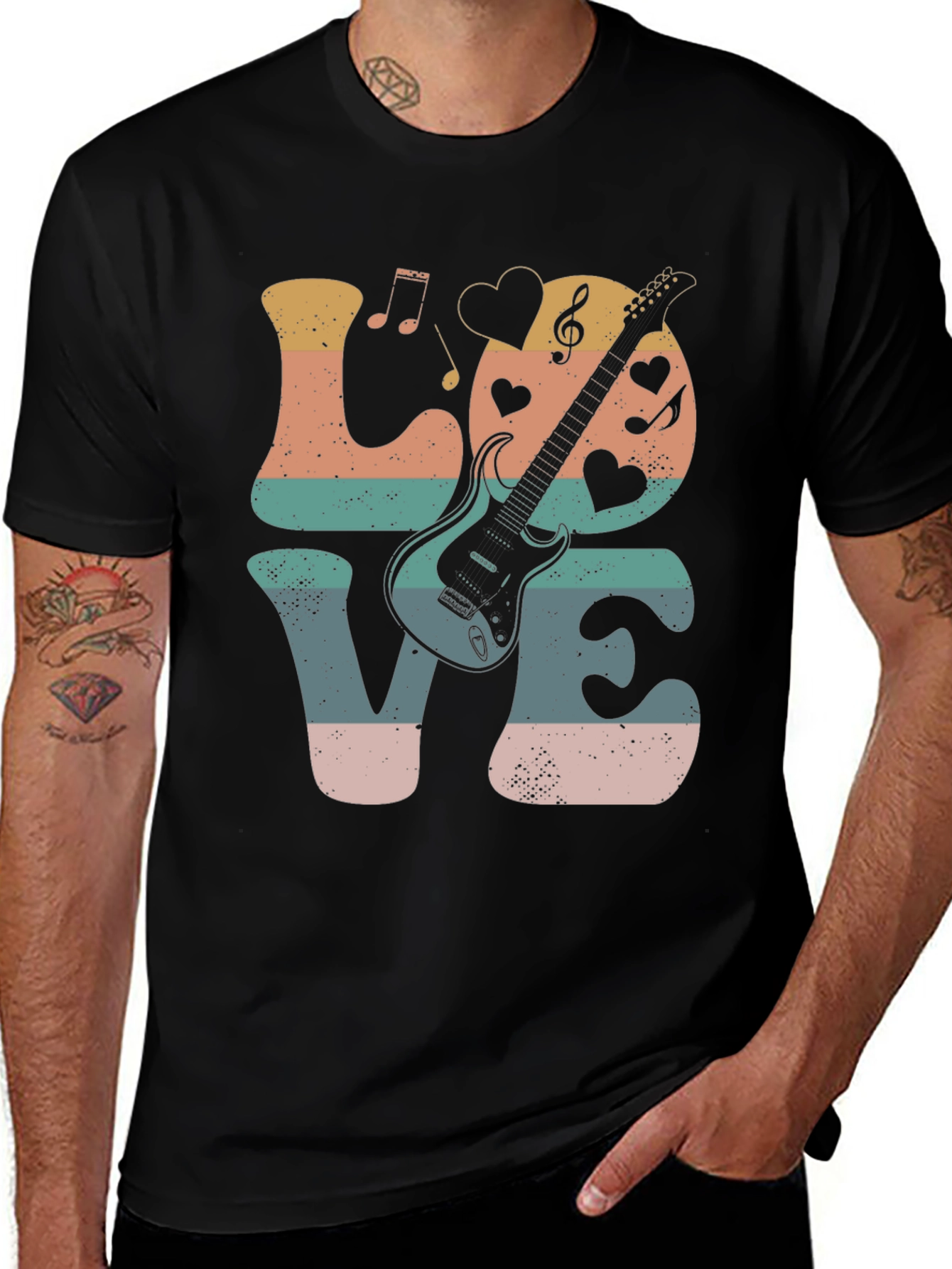 Variant 23 of Love Guitar Graphic Tee, Music Lover Shirt