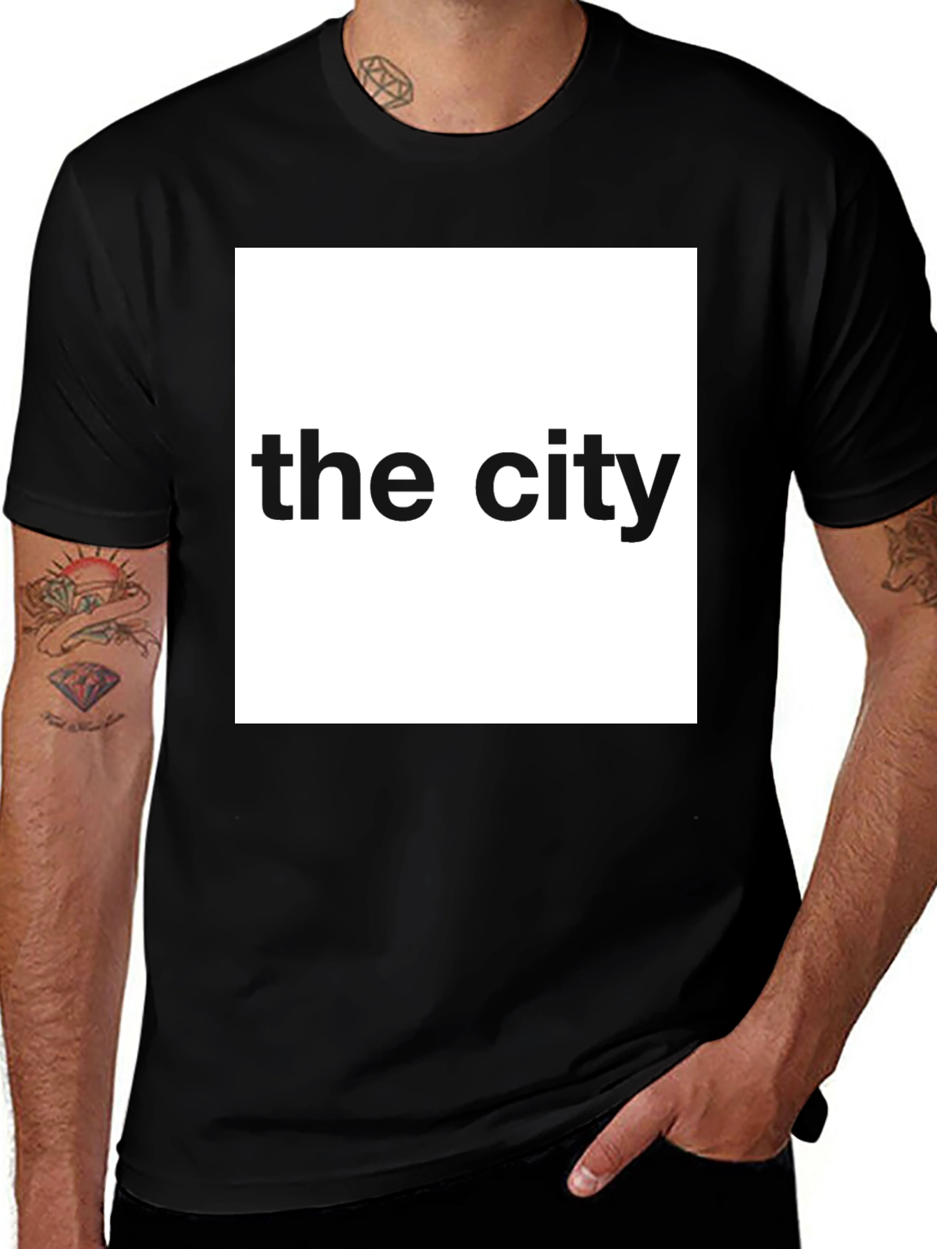 Variant 18 of The City Graphic Tee - Black Crew Neck T-Shirt