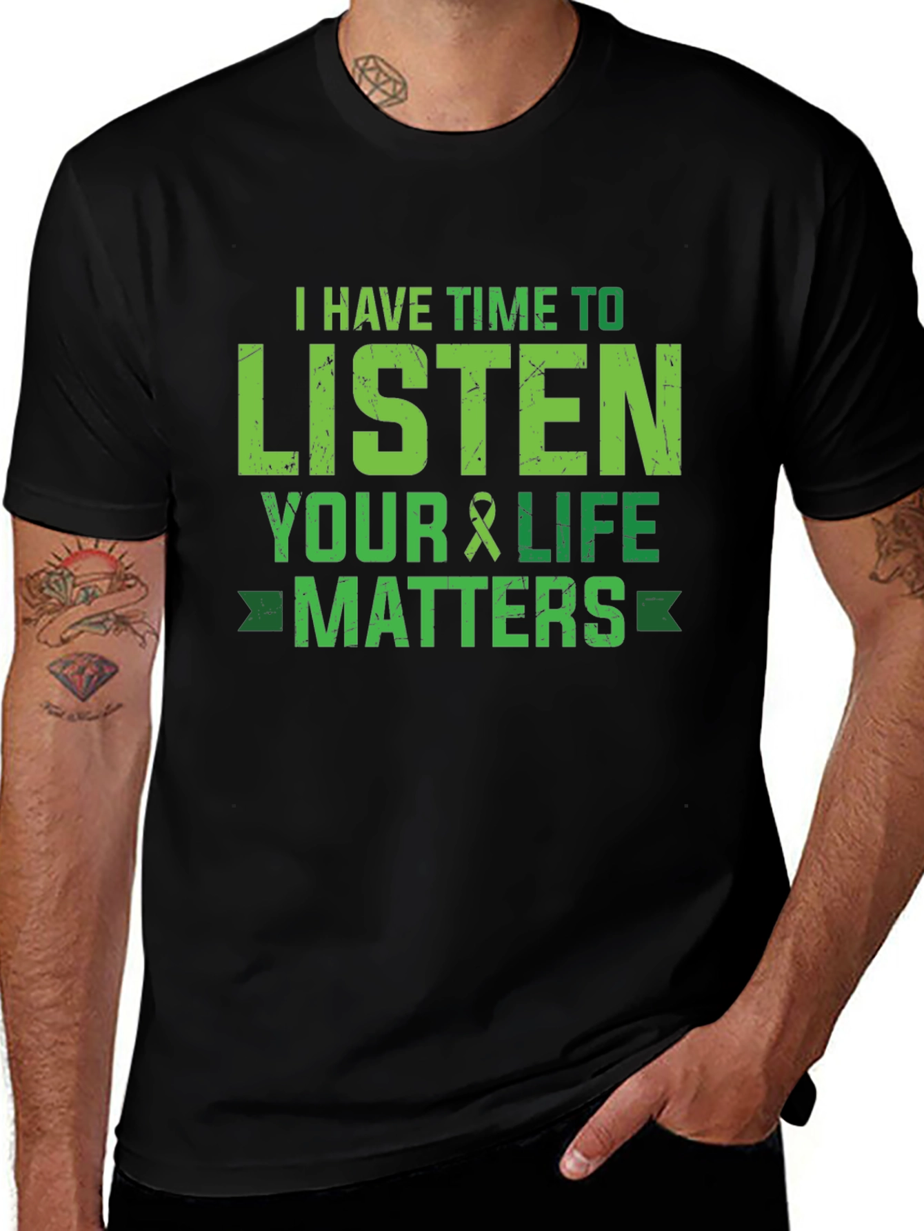 Variant 25 of Listen Your Life Matters T-Shirt - Mental Health Awareness