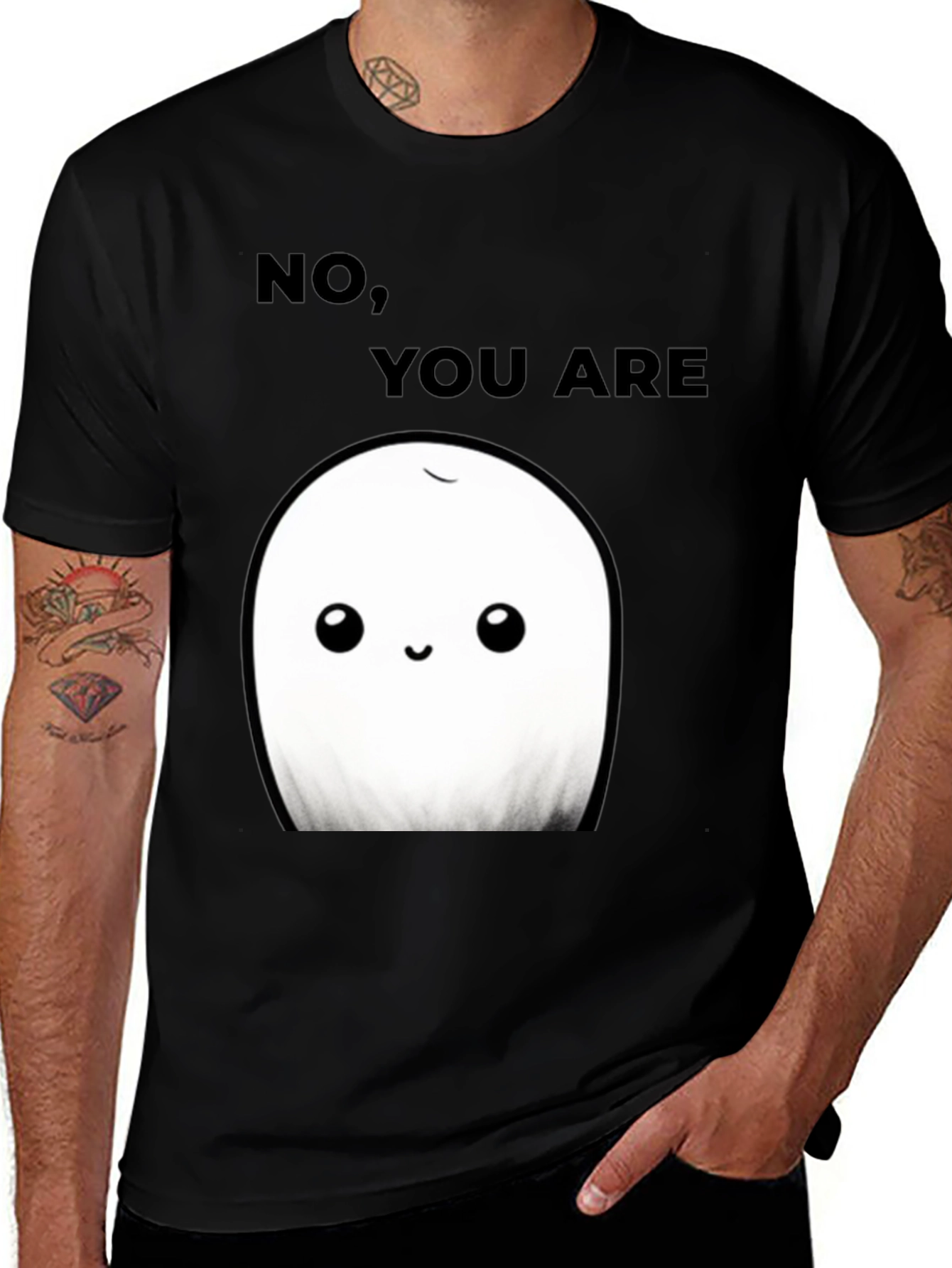 Variant 10 of Humorous "No, You Are" Graphic Print Tee