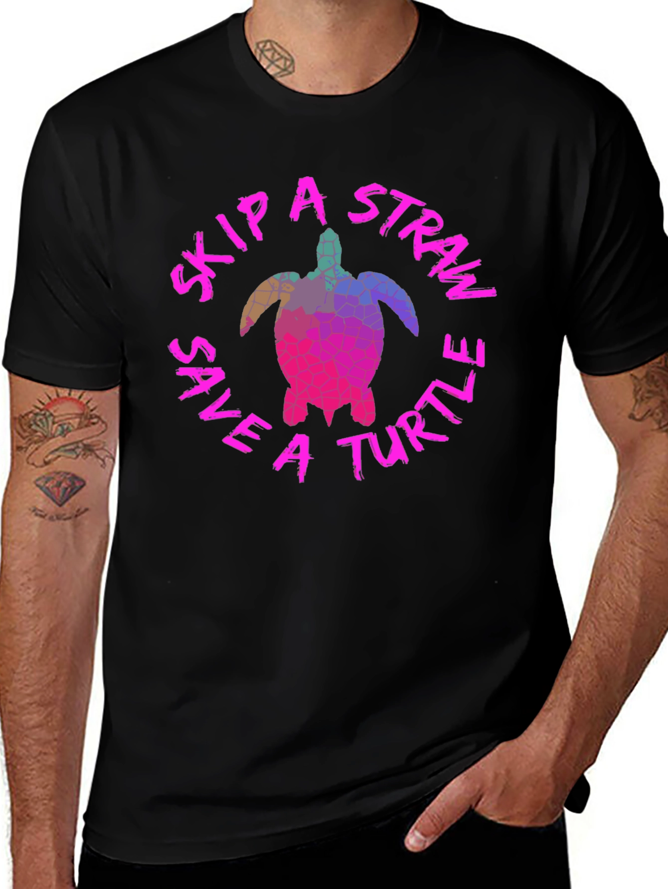 Variant 28 of Skip a Straw Save a Turtle Graphic Tee