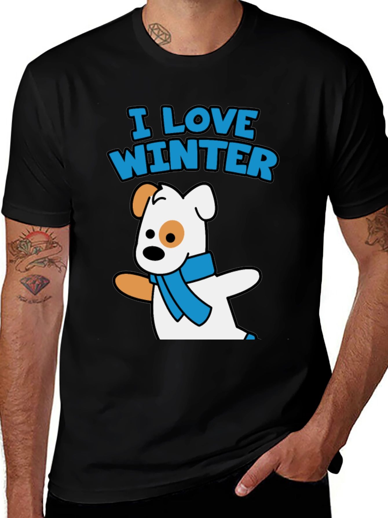 Variant 19 of I Love Winter Dog Graphic Tee