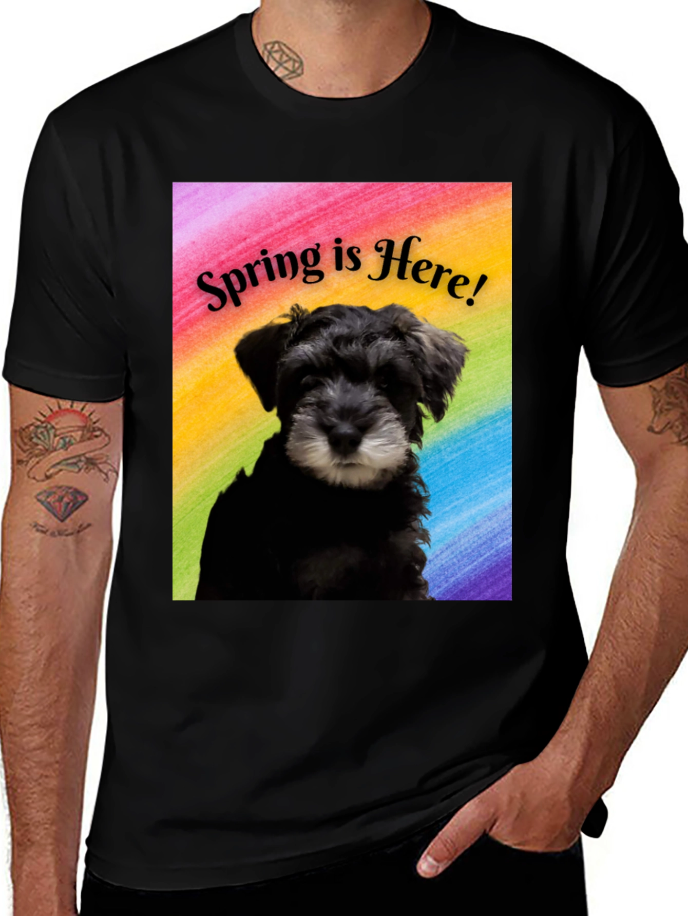 Spring Schnauzer T-Shirt - Perfect for Dog Lovers!