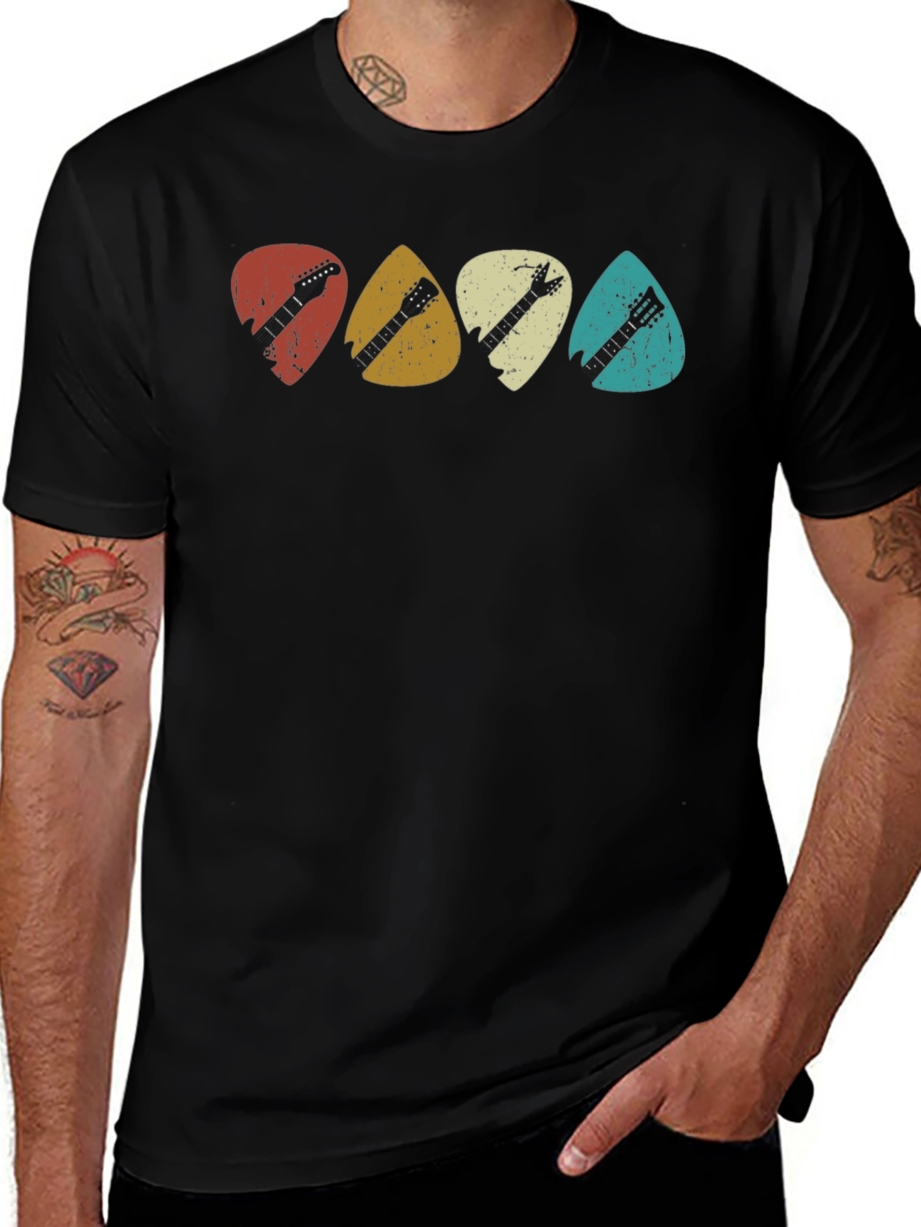 Variant 20 of Vintage Guitar Pick T-Shirt - Rocker Style