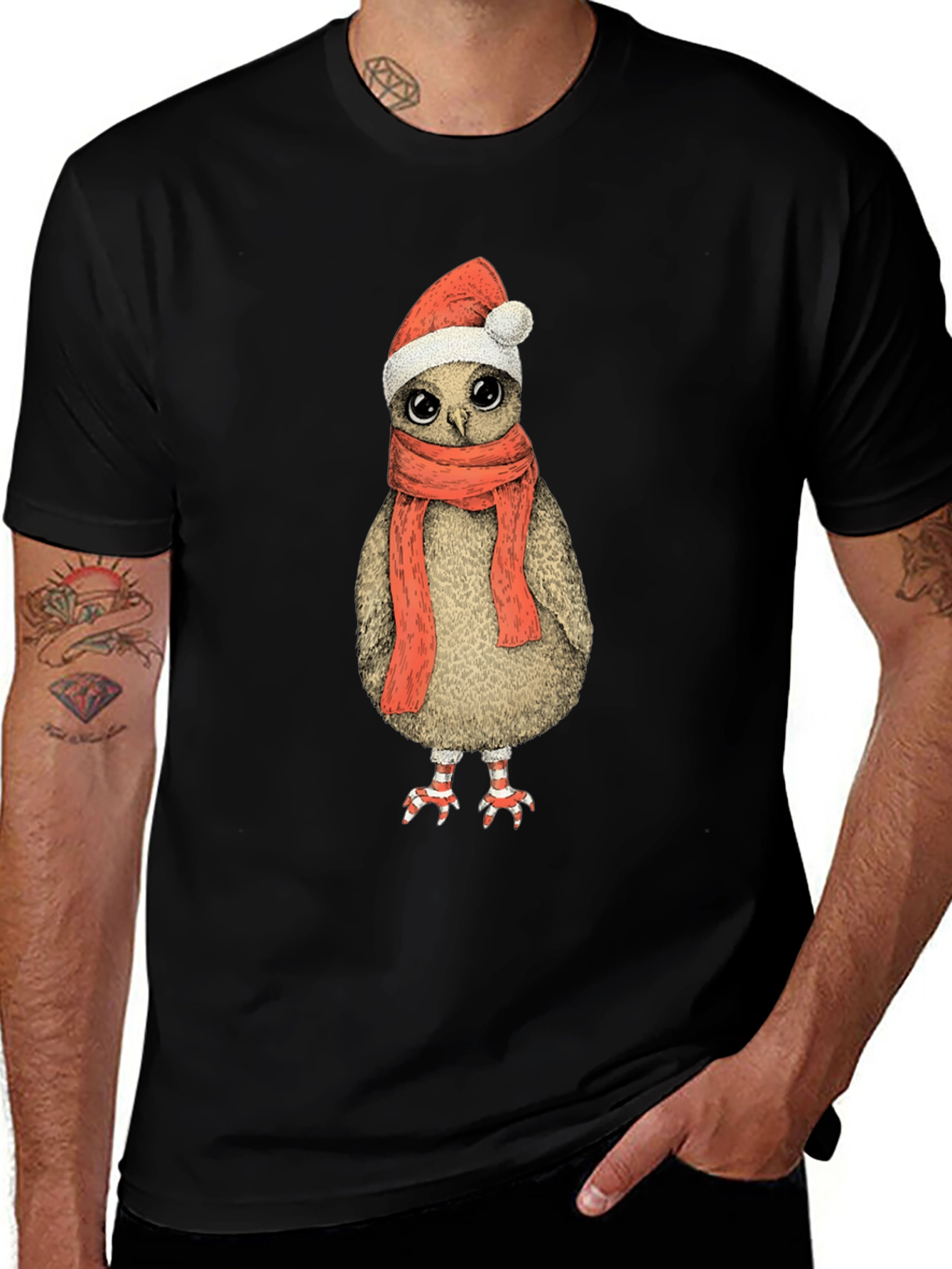 Variant 2 of Festive Owl T-Shirt - Holiday Cheer