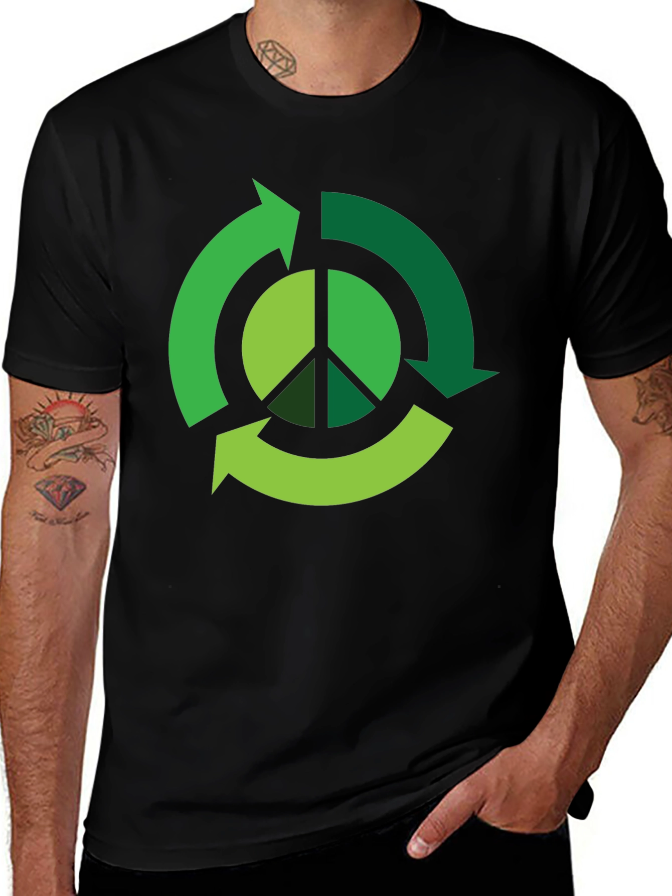 Variant 14 of Peace Sign Recycle Arrow T-Shirt