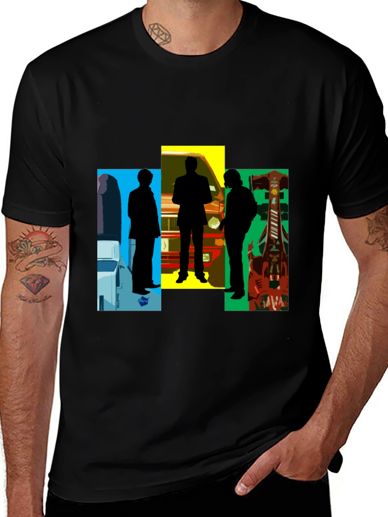 Variant 2 of Silhouette Graphic Tee - Men's Black T-Shirt