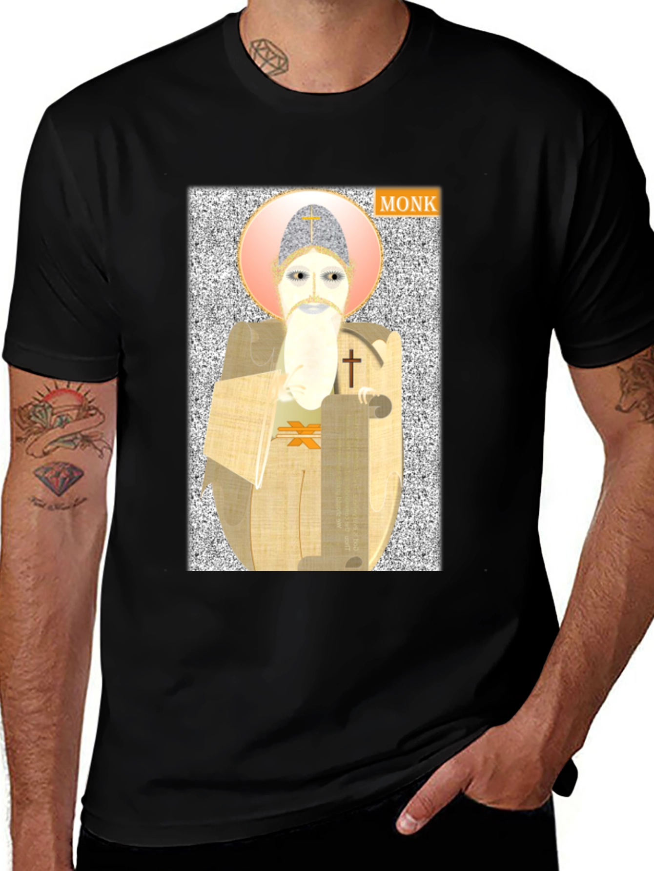 Variant 15 of Monk Graphic Print T-Shirt - Unique Design