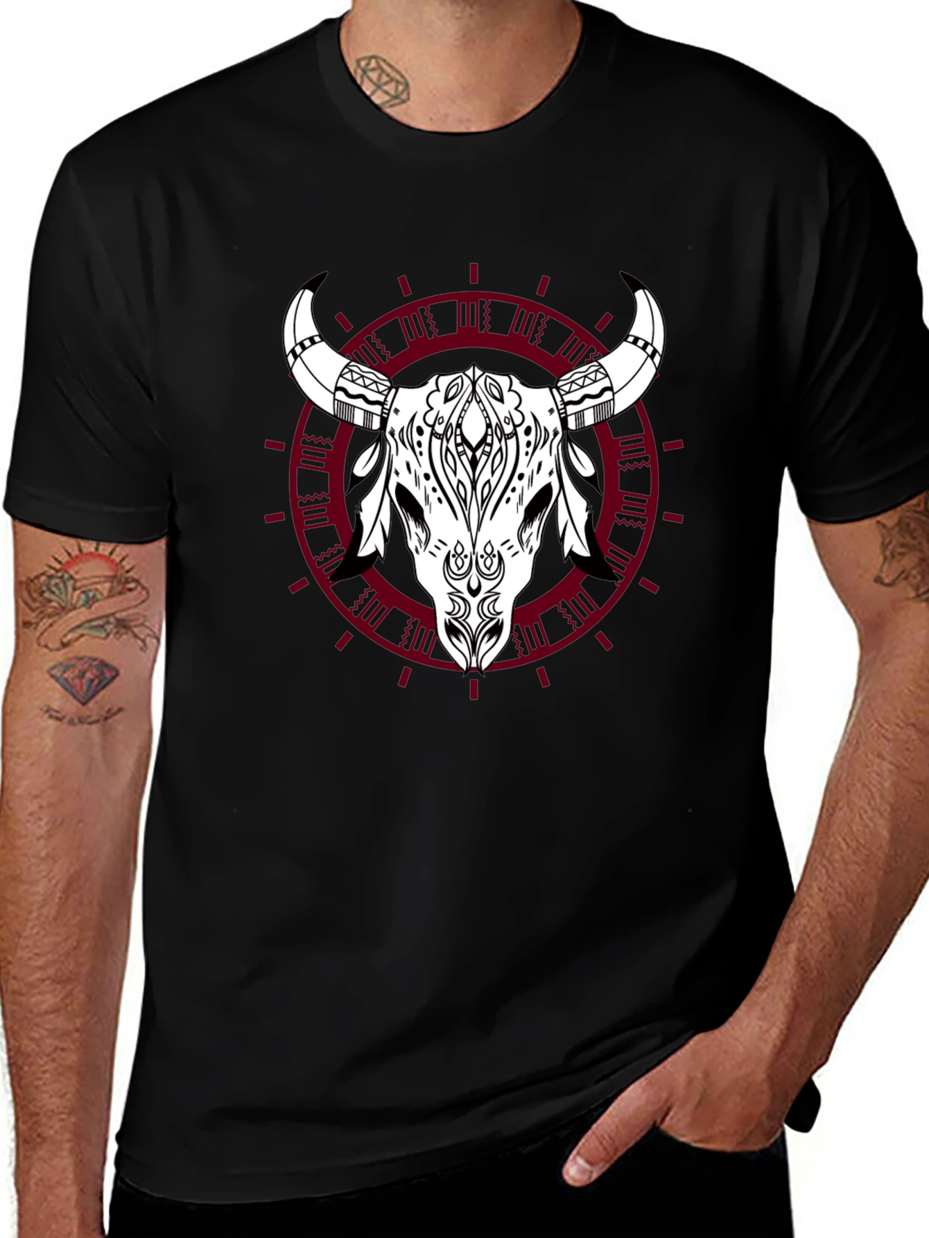 Variant 12 of Bull Skull Graphic Tee - Urban Edge