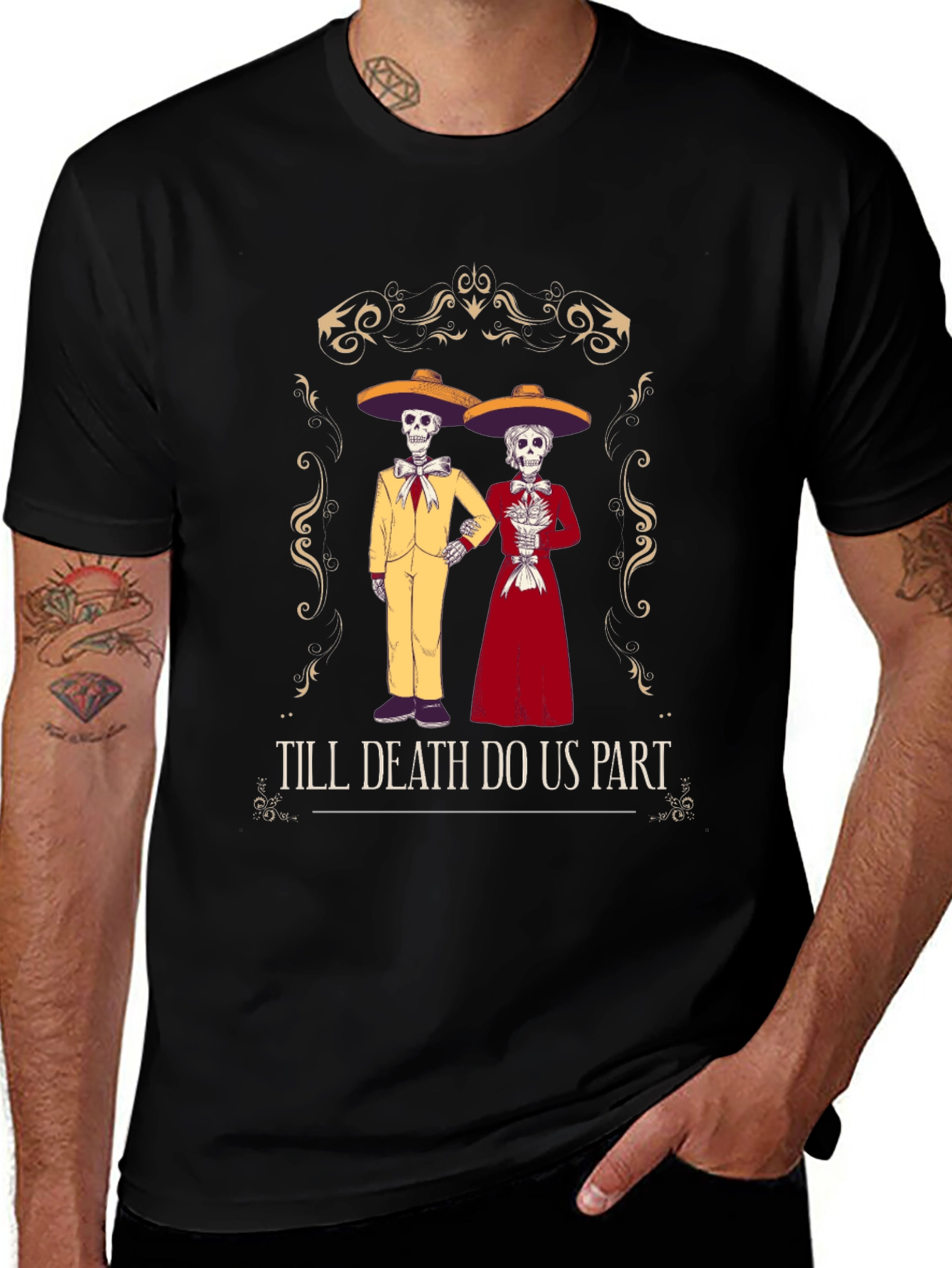 Variant 13 of Till Death Do Us Part Skeleton Couple T-Shirt