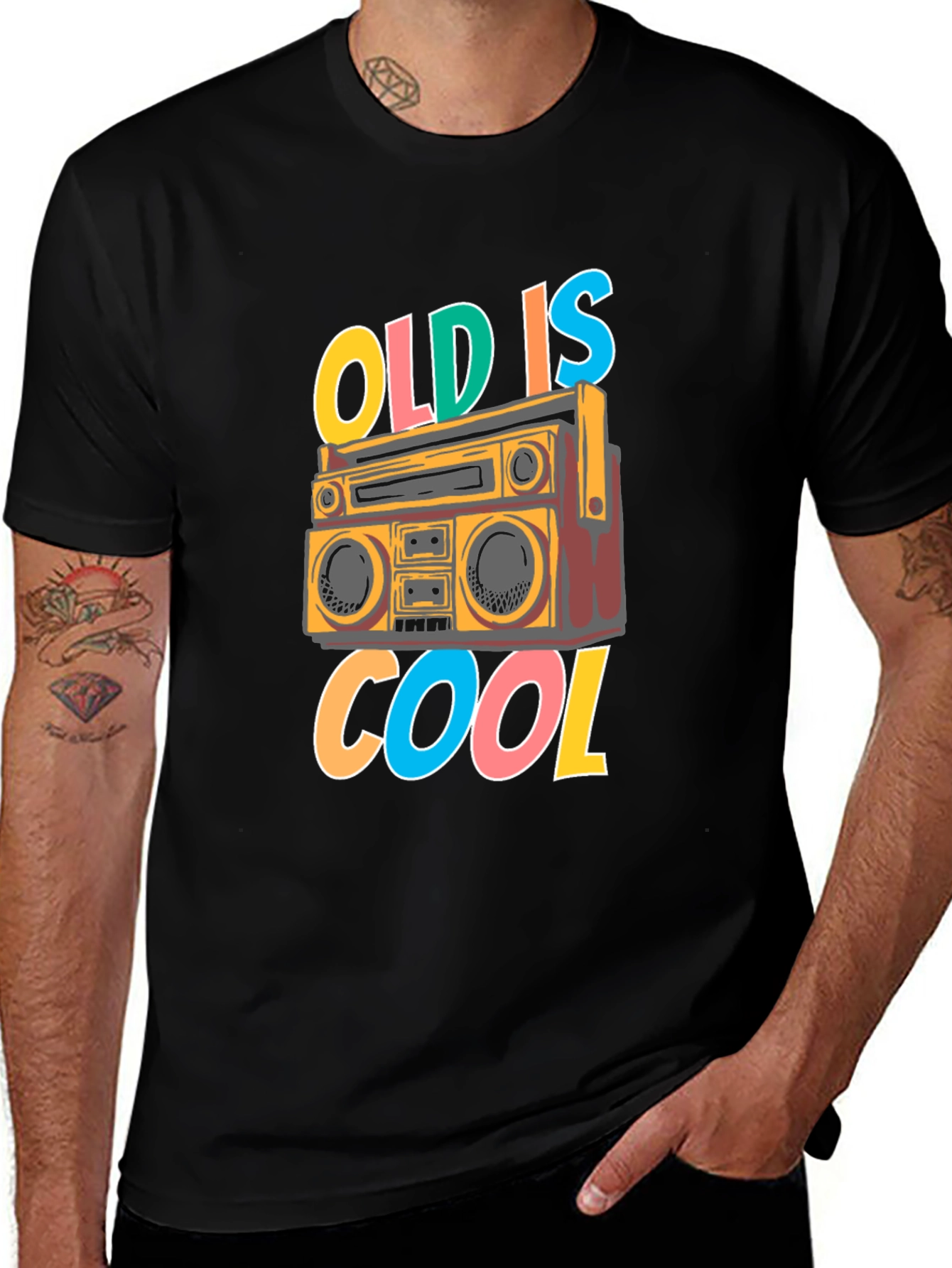 Variant 29 of Retro Boombox T-Shirt - "Old is Cool" Graphic Tee