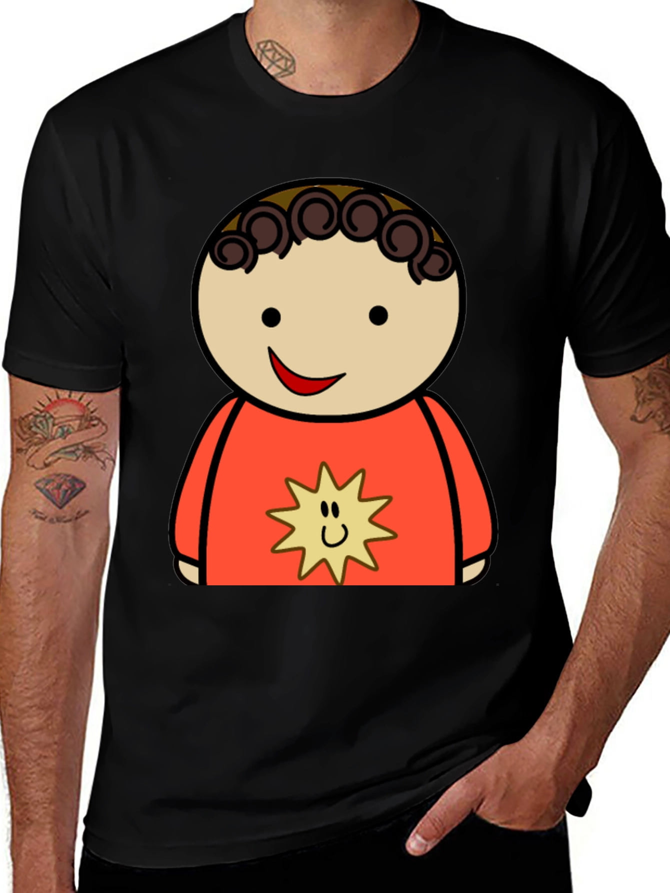 Black Cartoon Character Graphic Tee - Black main image