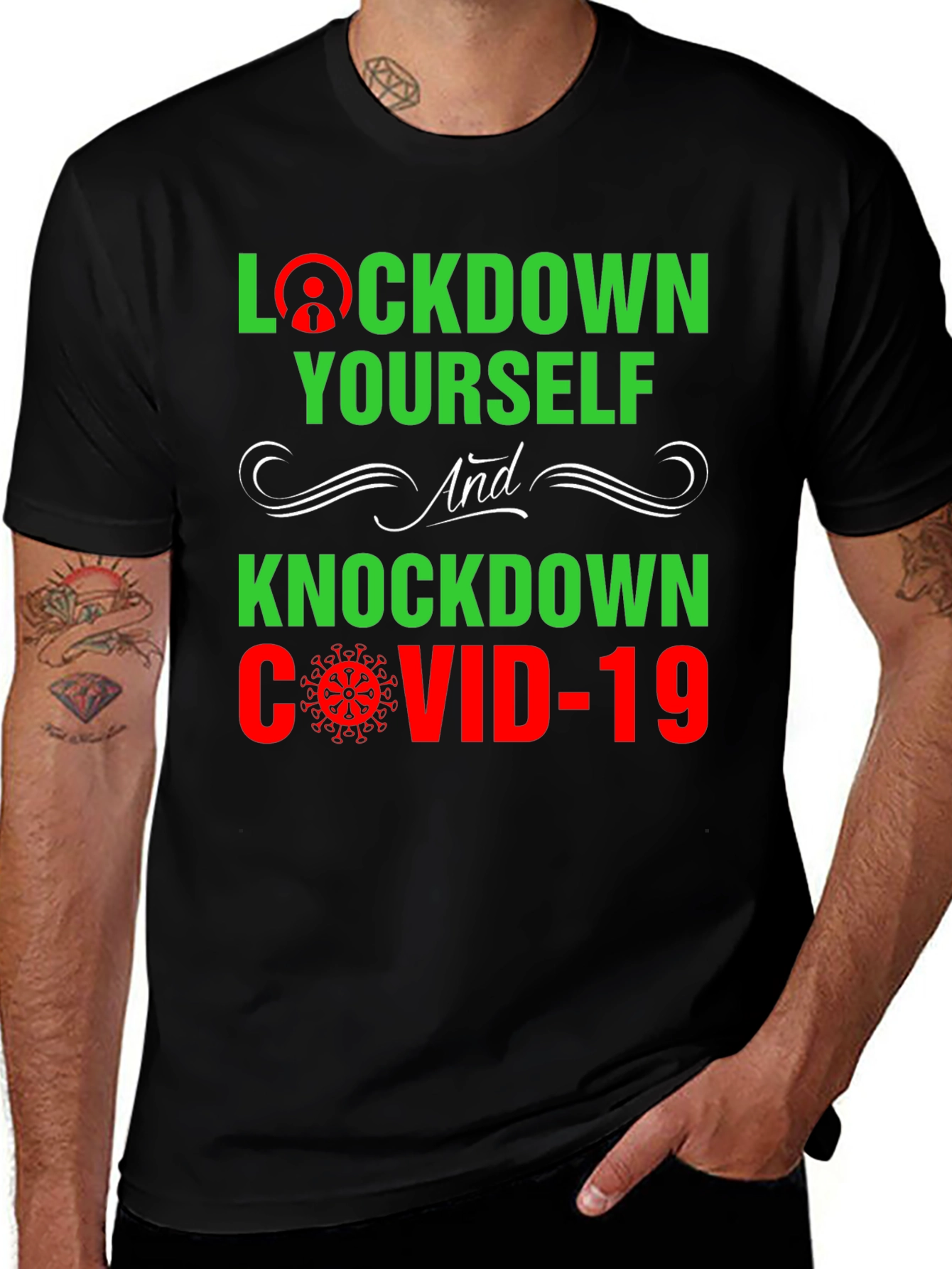 Variant 16 of Lockdown Yourself COVID-19 Graphic Tee
