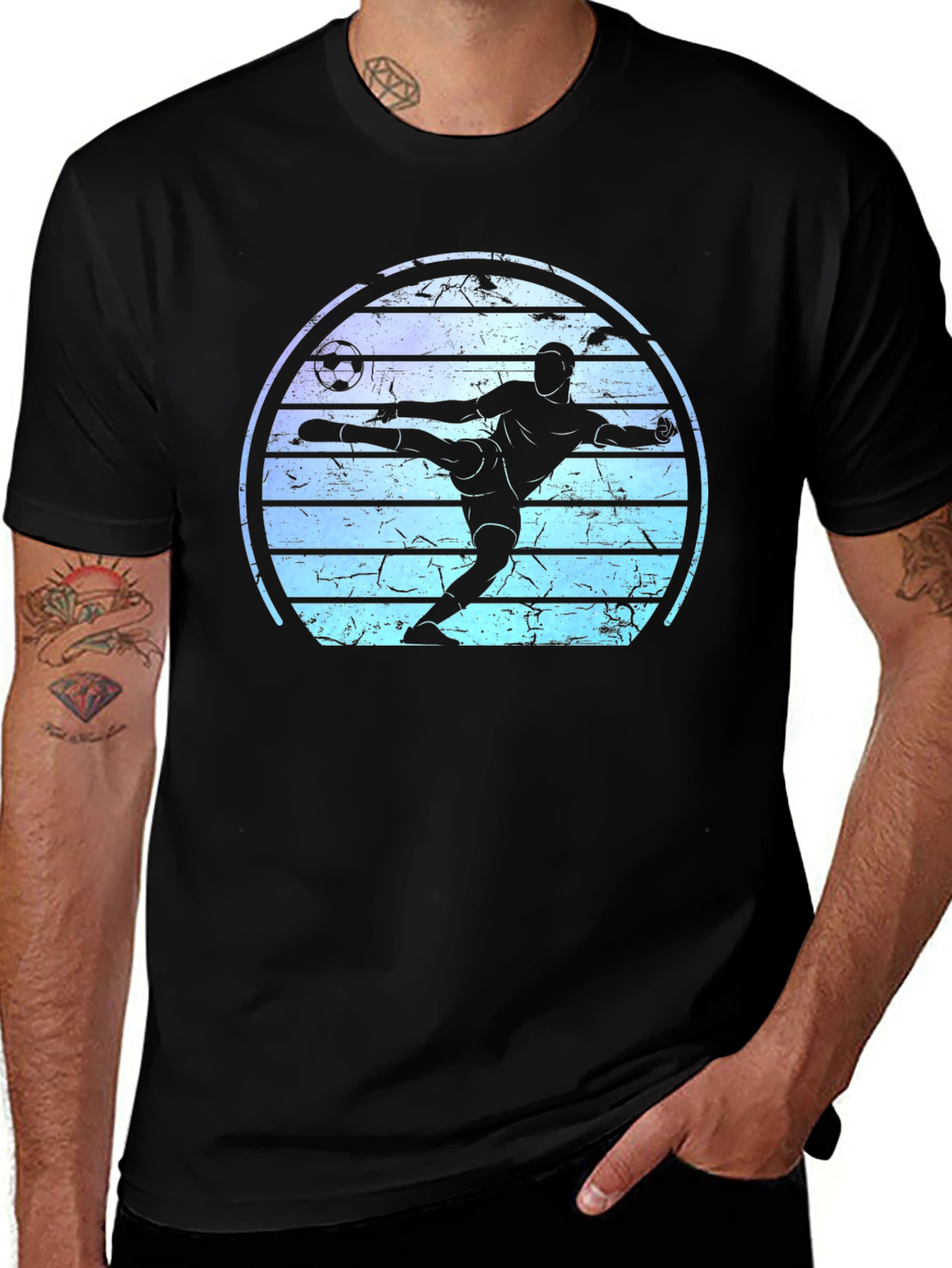 Variant 12 of Soccer Player Graphic Tee - Retro Style