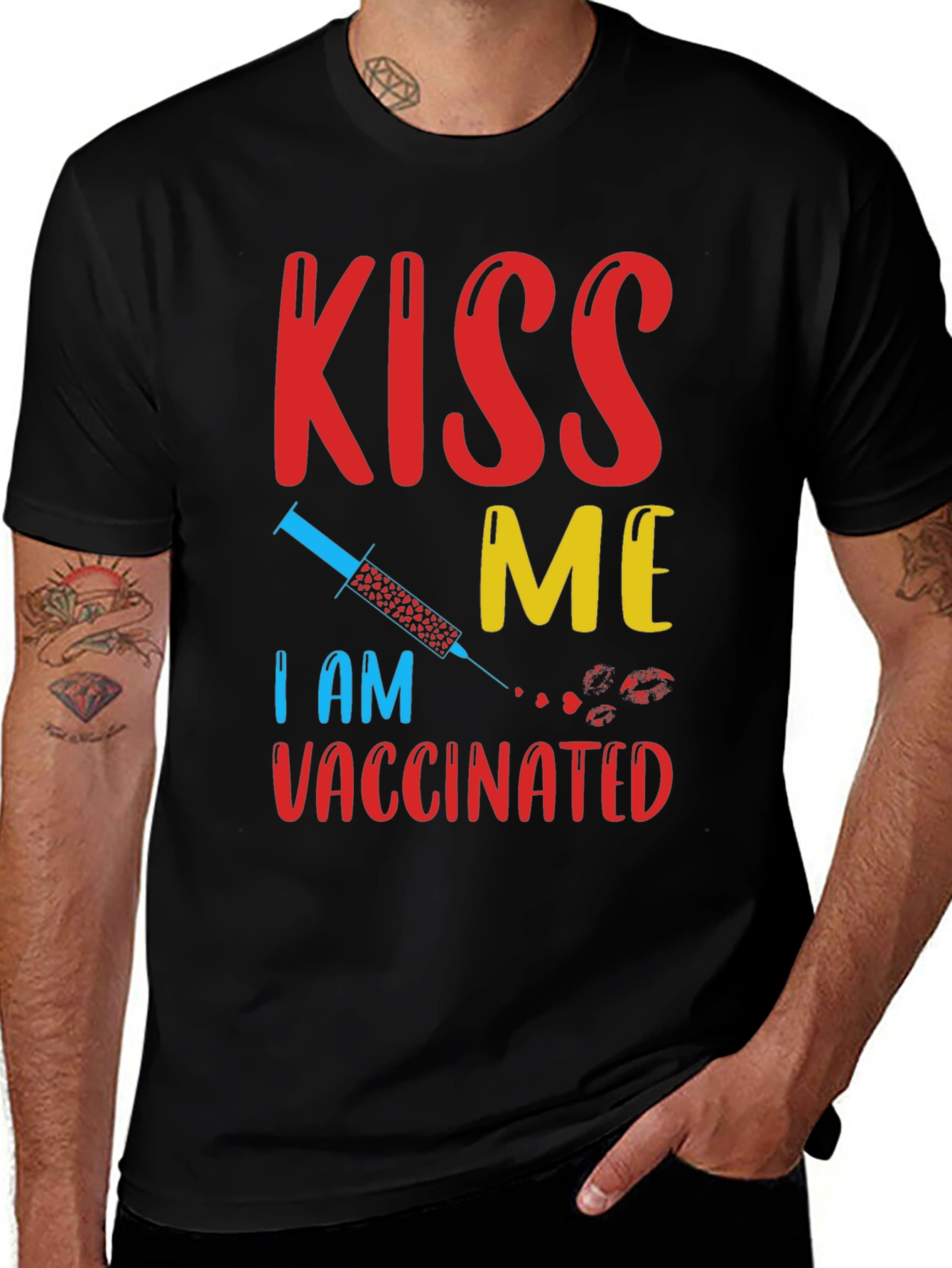 Variant 5 of Kiss Me I am Vaccinated T-Shirt - Funny Novelty Top