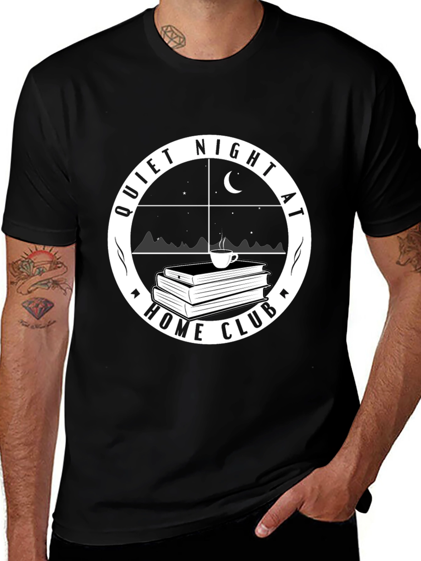 Quiet Night at Home Club T-Shirt - Book Lover's Apparel