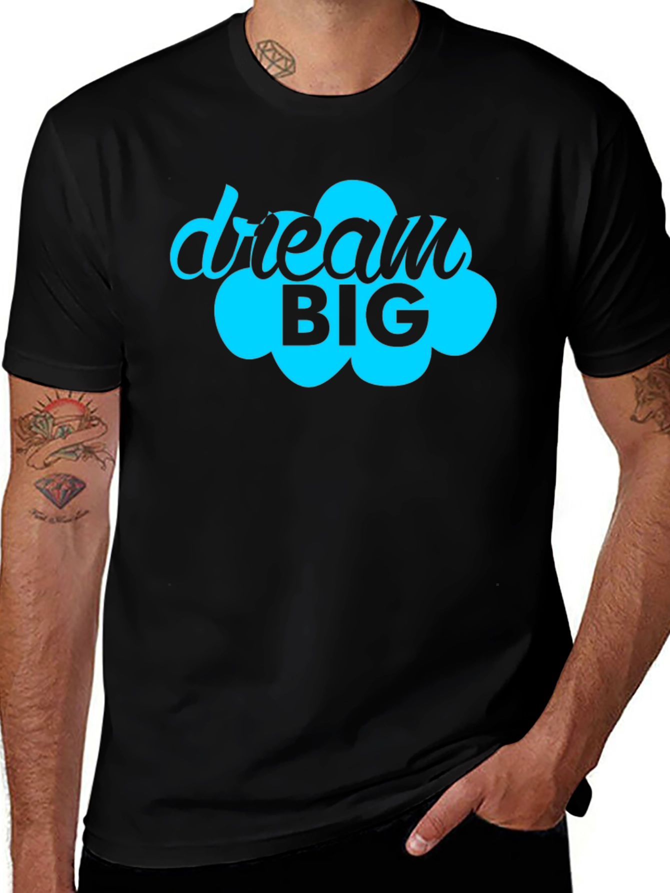 Variant 10 of Dream Big Graphic Tee - Motivational Black T-Shirt